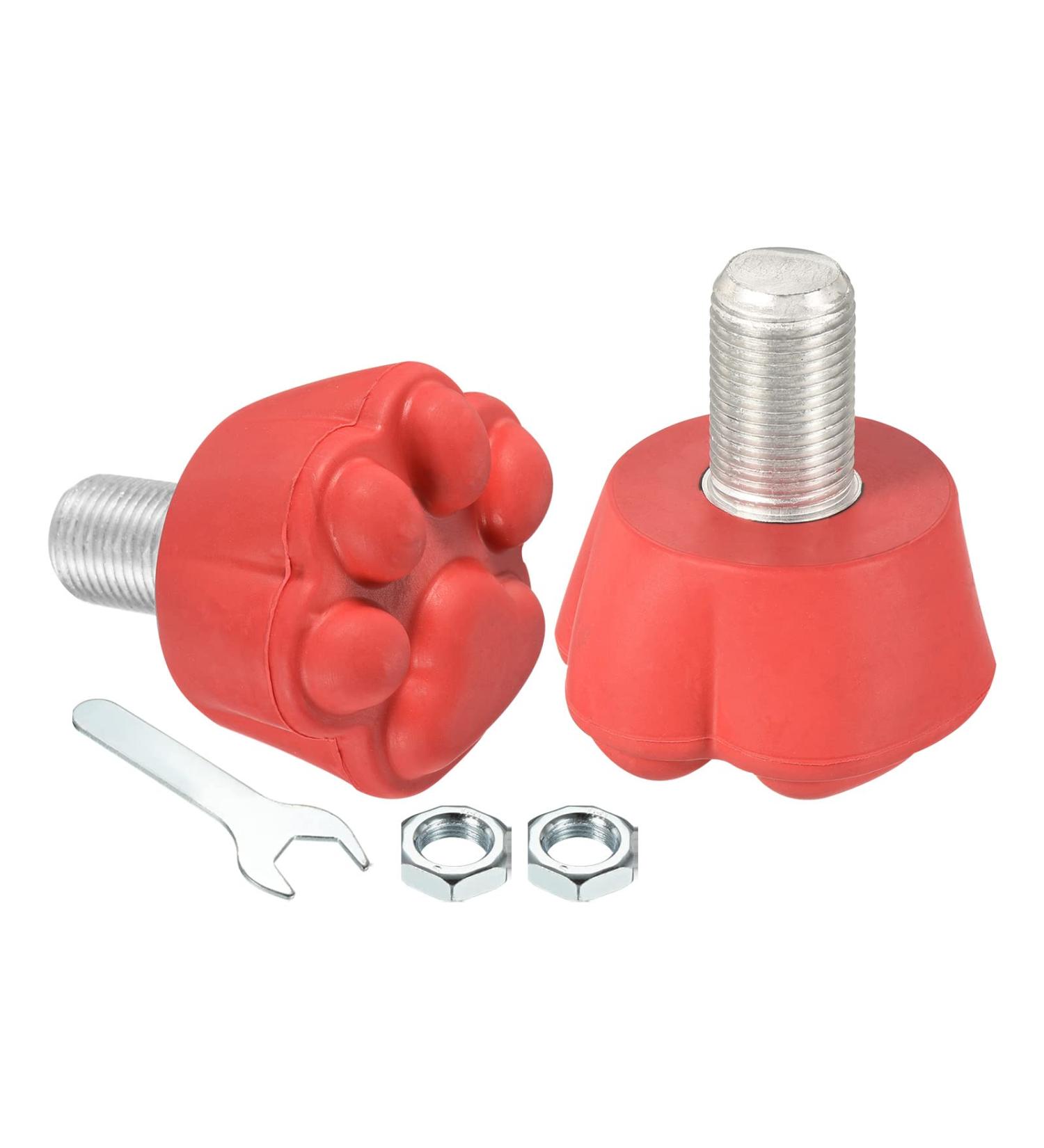 Cat Claw Roller Skate Toe Stops with Bolts - Red 82A Rubber Brake Stoppers - Buy Online on SooperMarket.com