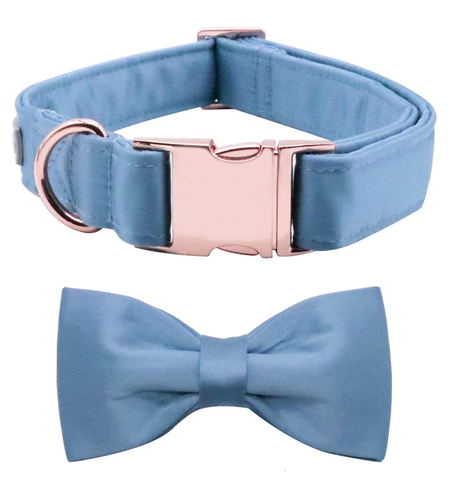 Lionet Paw's Comfortable Silk Blue Dog Collar with Removable Fly for Small Dogs - Neck 25-40cm (1 Pack) - International Shipping Available - Buy Online on SooperMarket.com