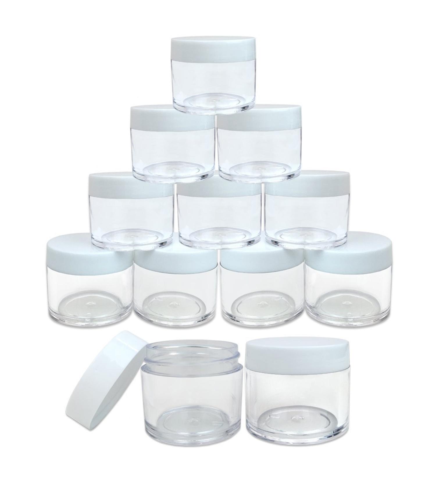 Beauticom 12 Piece Acrylic Round Clear Jars with Lids for Creams & Cosmetics - USA Made | Perfect for Lotions Samples Herbs - Buy Online on SooperMarket.com