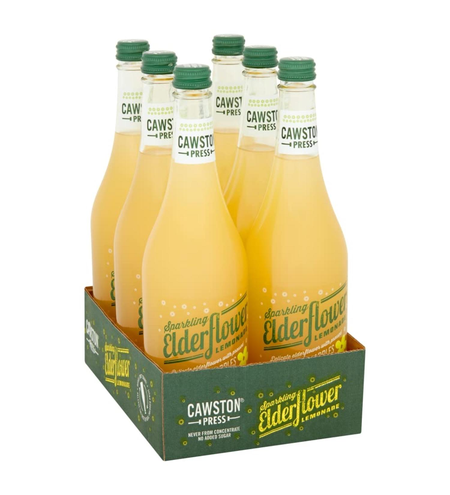 Cawston Press Sparkling Elderflower Lemonade Drink - 6 x 750ml Glass Bottles - No Sugar/Sweeteners/Artificial Colors/Preservatives - Buy Online on SooperMarket.com