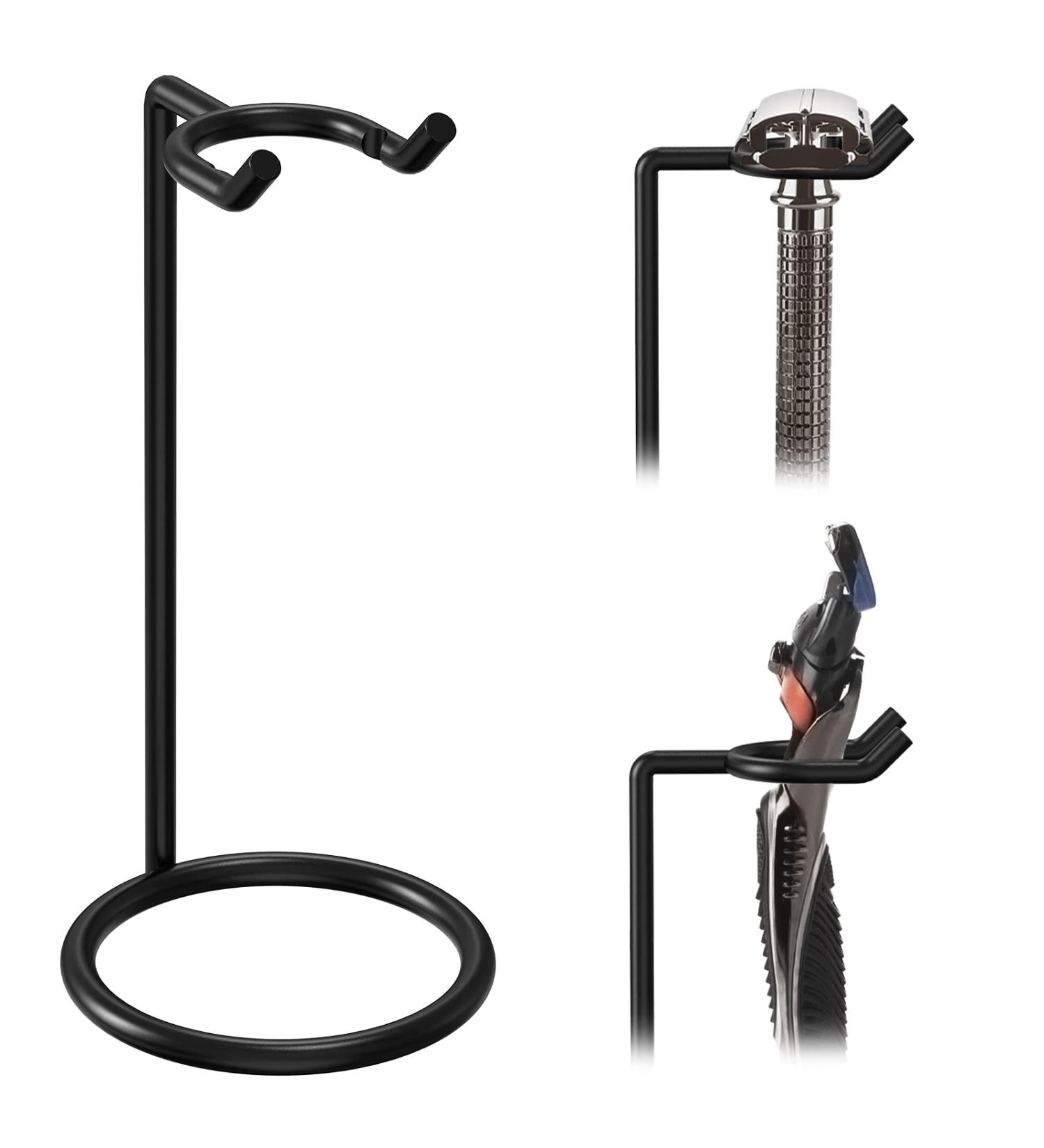 Linkidea Stainless Steel Safety Razor Stand | Shaving Brush Holder for Men | Fusion 5 Proshield & Proglide, Mach 3 Compatible | Deluxe Shaving Holder Base (Black) - Buy Online on SooperMarket.com