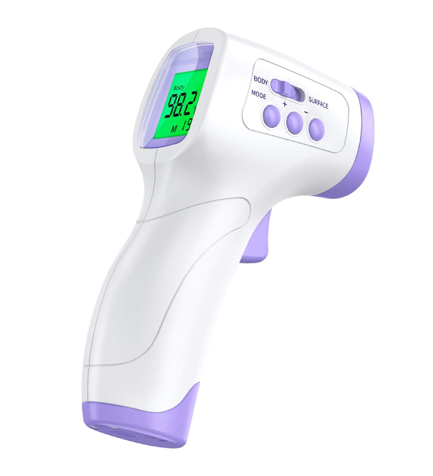 KKmier No Touch Forehead Thermometer for Adults and Kids - 2 in 1 Infrared Digital with Fever Alarm - 2s Instant Reading - 99 Memory Sets - Buy Online on SooperMarket.com