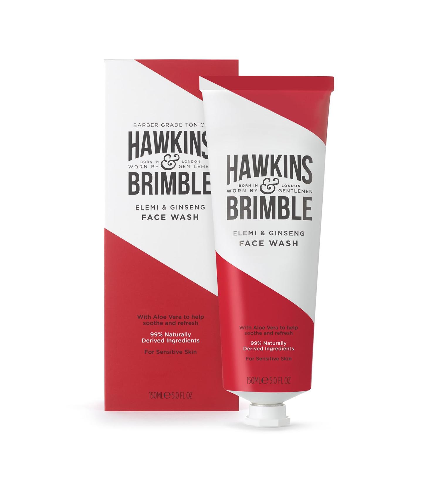 Hawkins & Brimble Men's Face Wash 150ml - Aloe Vera for Sensitive Skin | Cool Cleansing Oil Removal & Refreshing Elemi & Ginseng Fragrance - Buy Online on SooperMarket.com