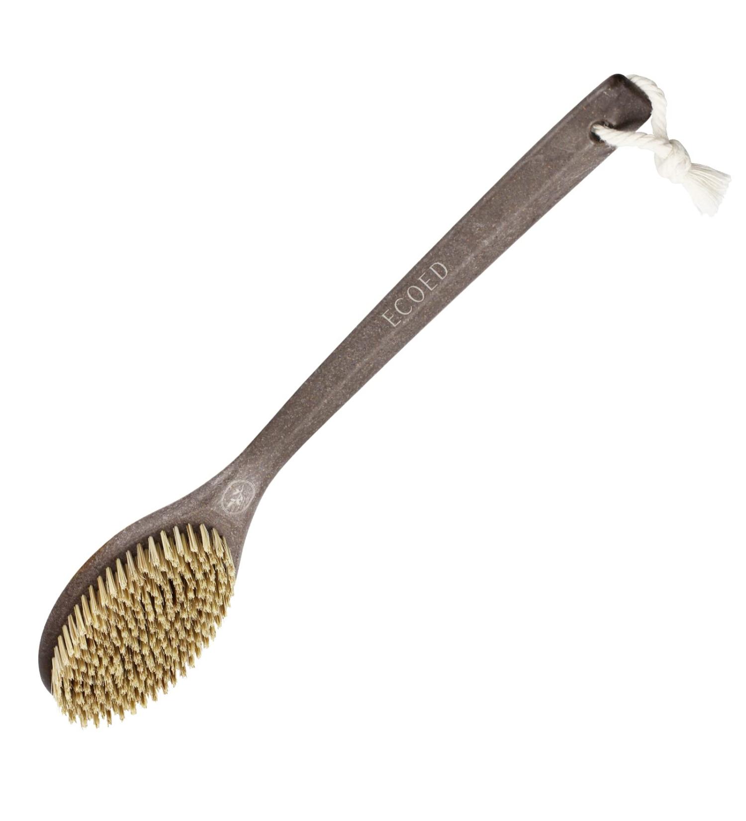 ECOED Vegan Bristle Back Bath Brush with Coffee & Wheat Straw Handle - Shower Body Scrubber for Men & Women - Buy Online on SooperMarket.com