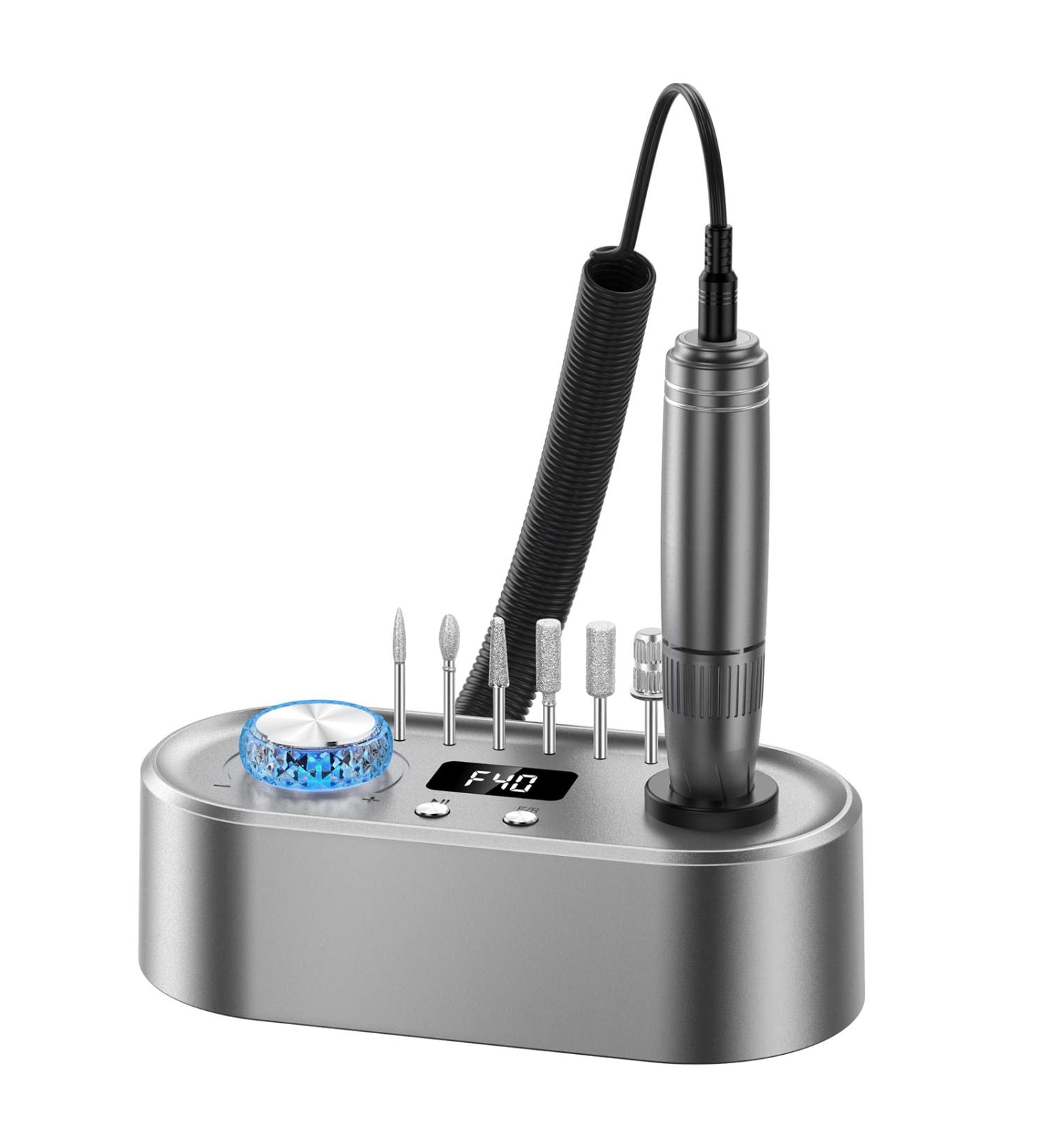 JOEOEN Electric Nail Drill Machine 40000RPM - Professional Efile Kit for Acrylic and Gel Nails - Manicure Pedicure Polishing Tool - Gray - Buy Online on SooperMarket.com