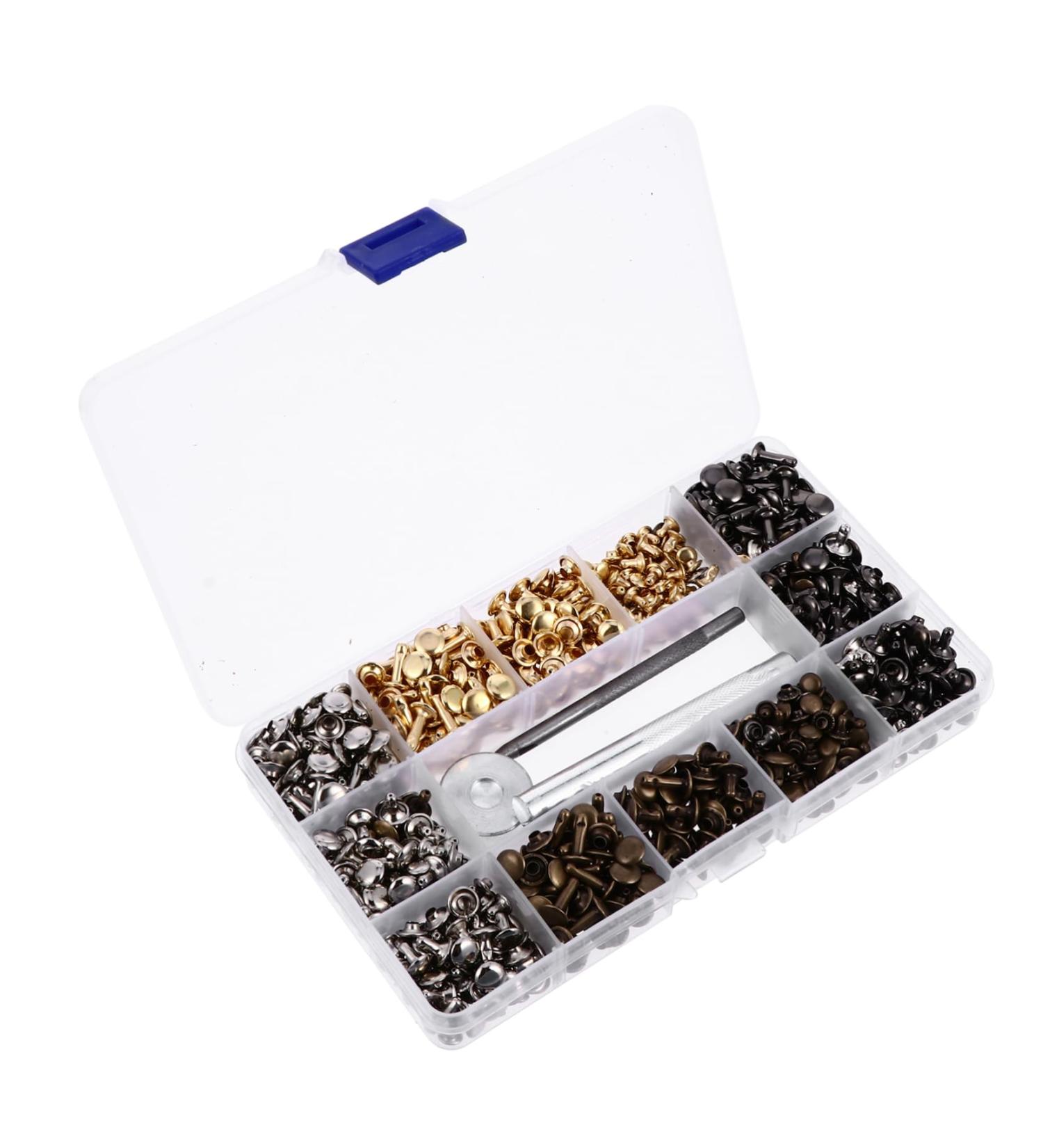 EXCEART 480pcs Rivets Metal Double Rivet Clothes Studs DIY for Bag Leather Belt Side Clothing Accessory - Buy Online on SooperMarket.com