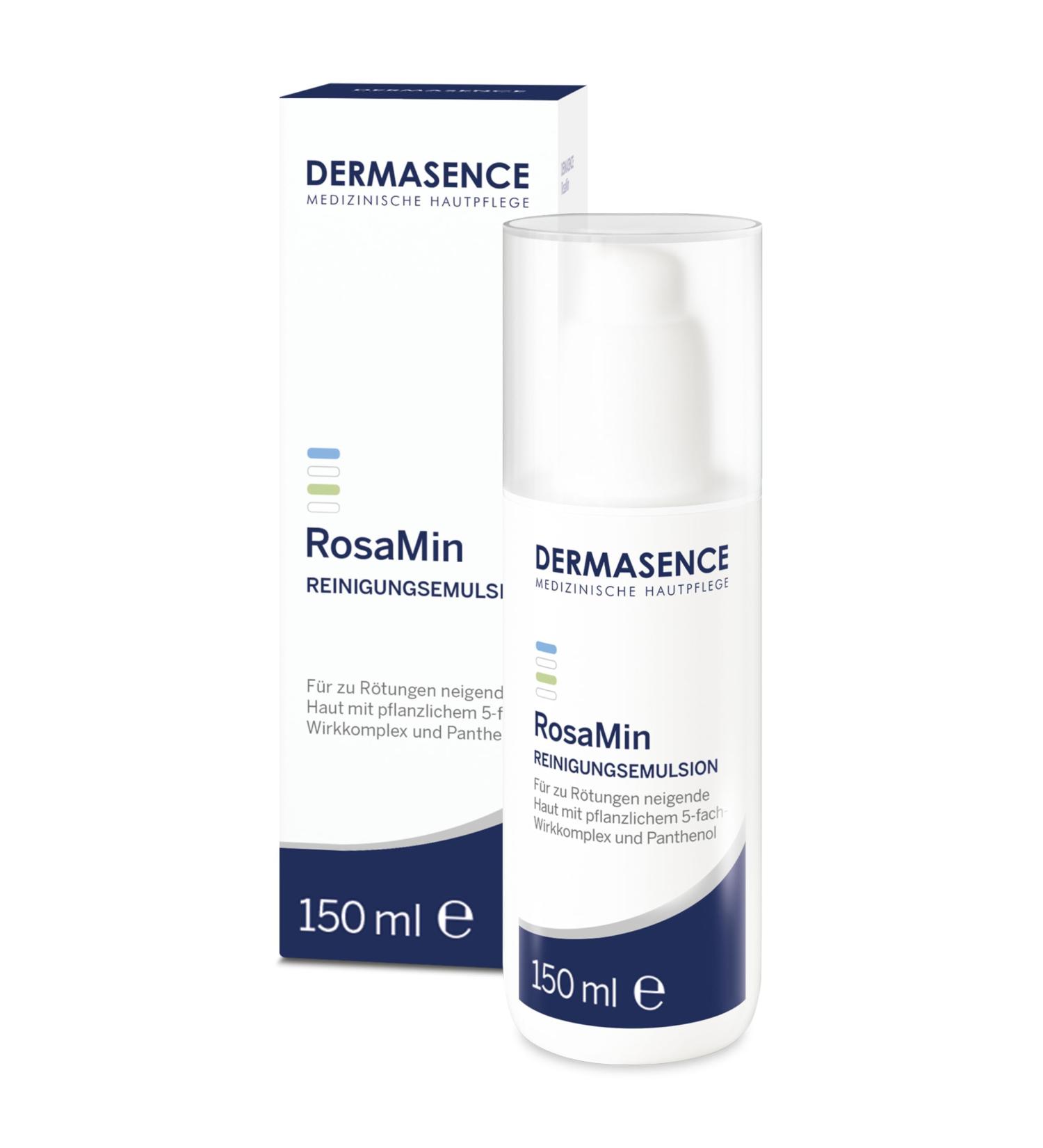 Dermasence Rosamine Cleaning Emulsion 150ml - Gentle Cleanser for Sensitive Reactive Skin with Rosacea - Soothing Non-Irritating Perfume-Free Formula - Buy Online on SooperMarket.com