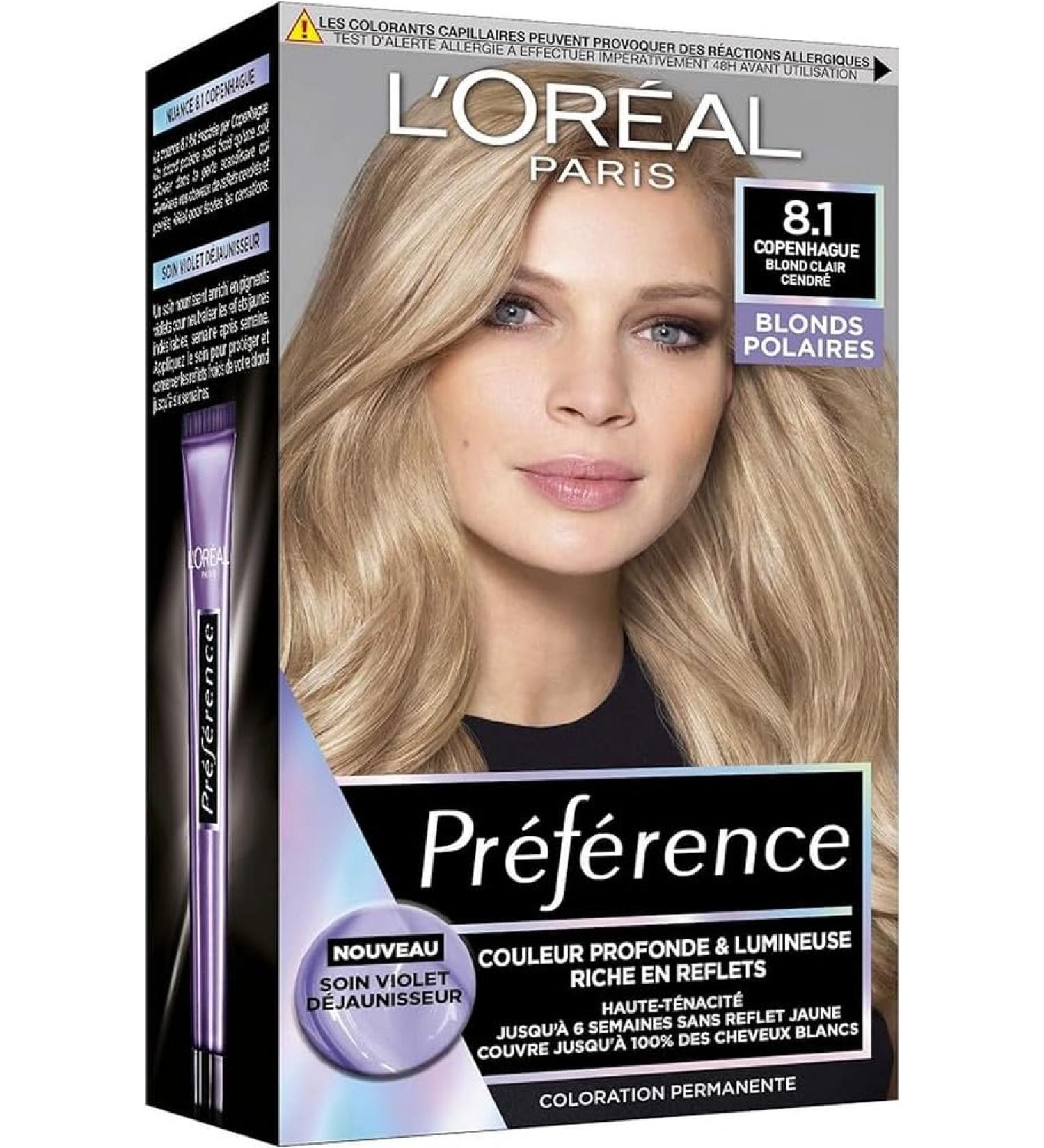 L'Or al Paris Preference Fleece Blond Permanent Hair Colour Shade: Copenhagen 8.1 Light Ash Blonde - Buy Online on SooperMarket.com