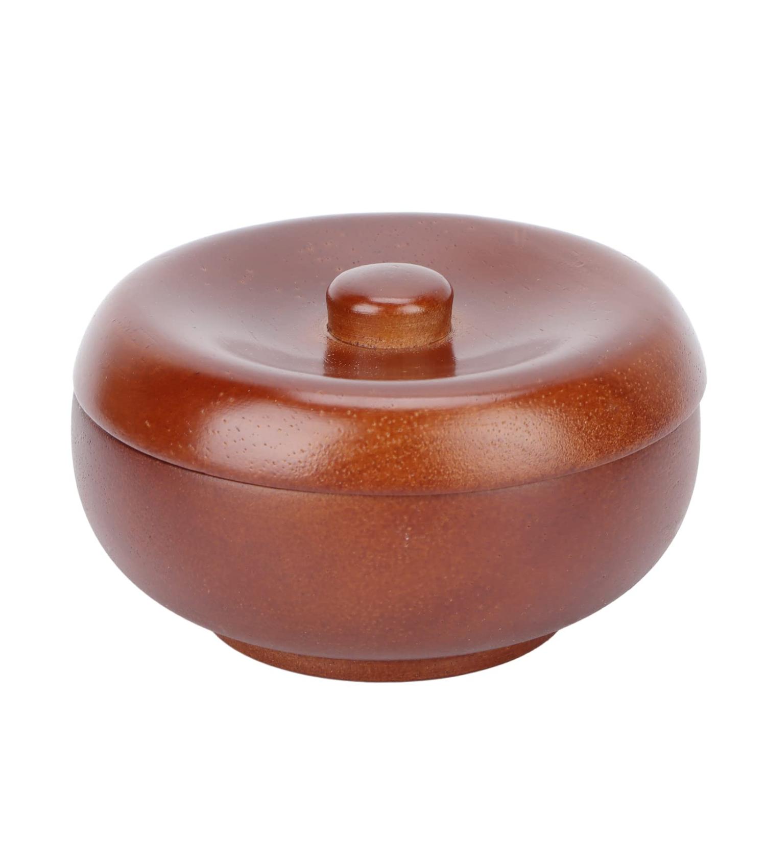 Plplaaoo Wooden Shaving Soap Bowl for Men - Artisan Shaving Shell with Lid | Premium Shaving Accessories for Soap & Cream - Buy Online on SooperMarket.com