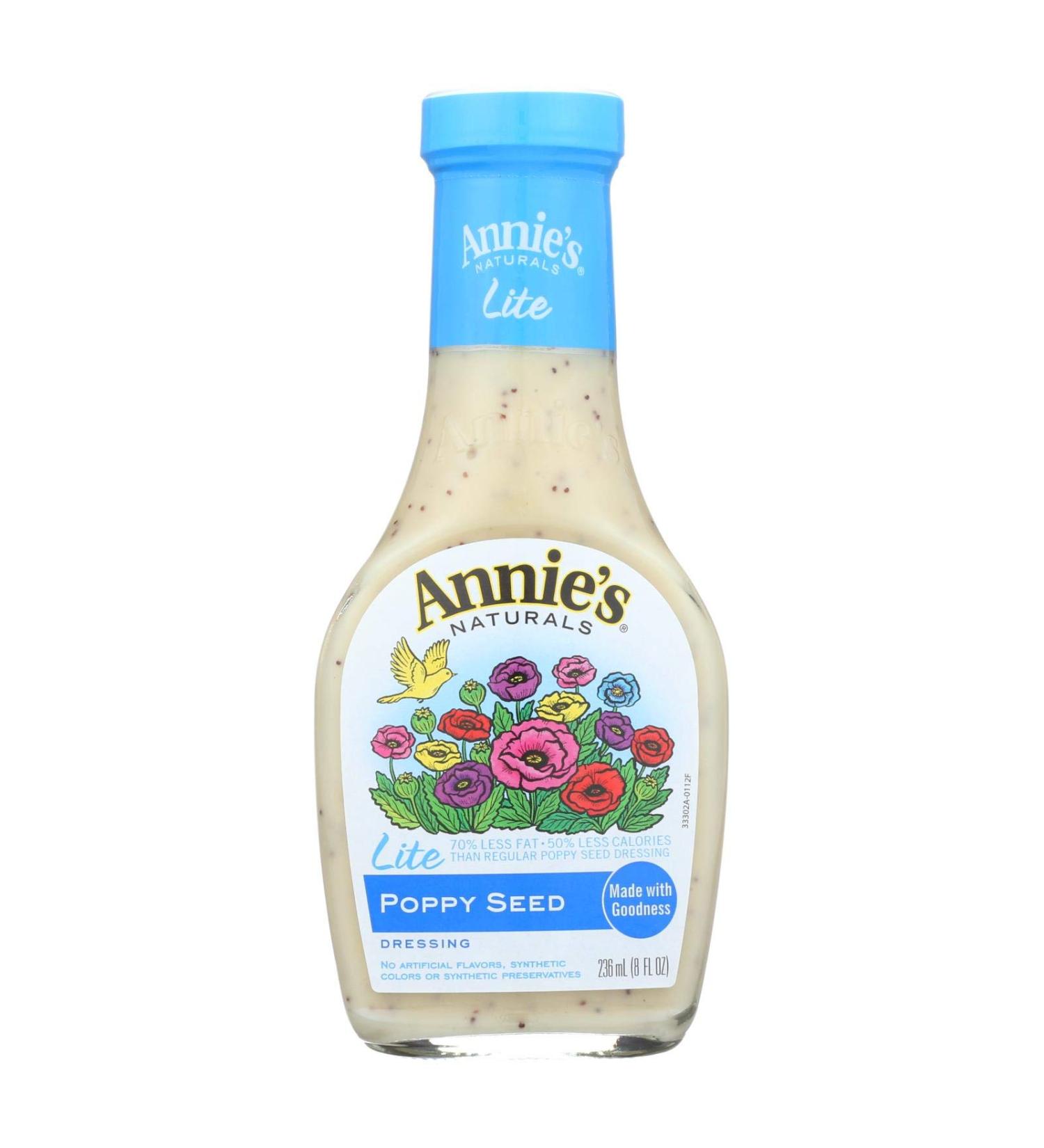 Annies Naturals Lite Poppy Seed Dressing, 8 Ounce - 6 per case