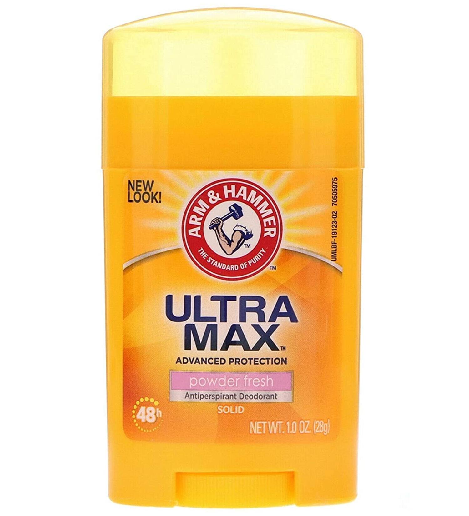 Arm & Hammer Ultra Max Powder Fresh Antiperspirant Deodorant 1.0 Oz Travel Size - Pack of 3 - Buy Online on SooperMarket.com