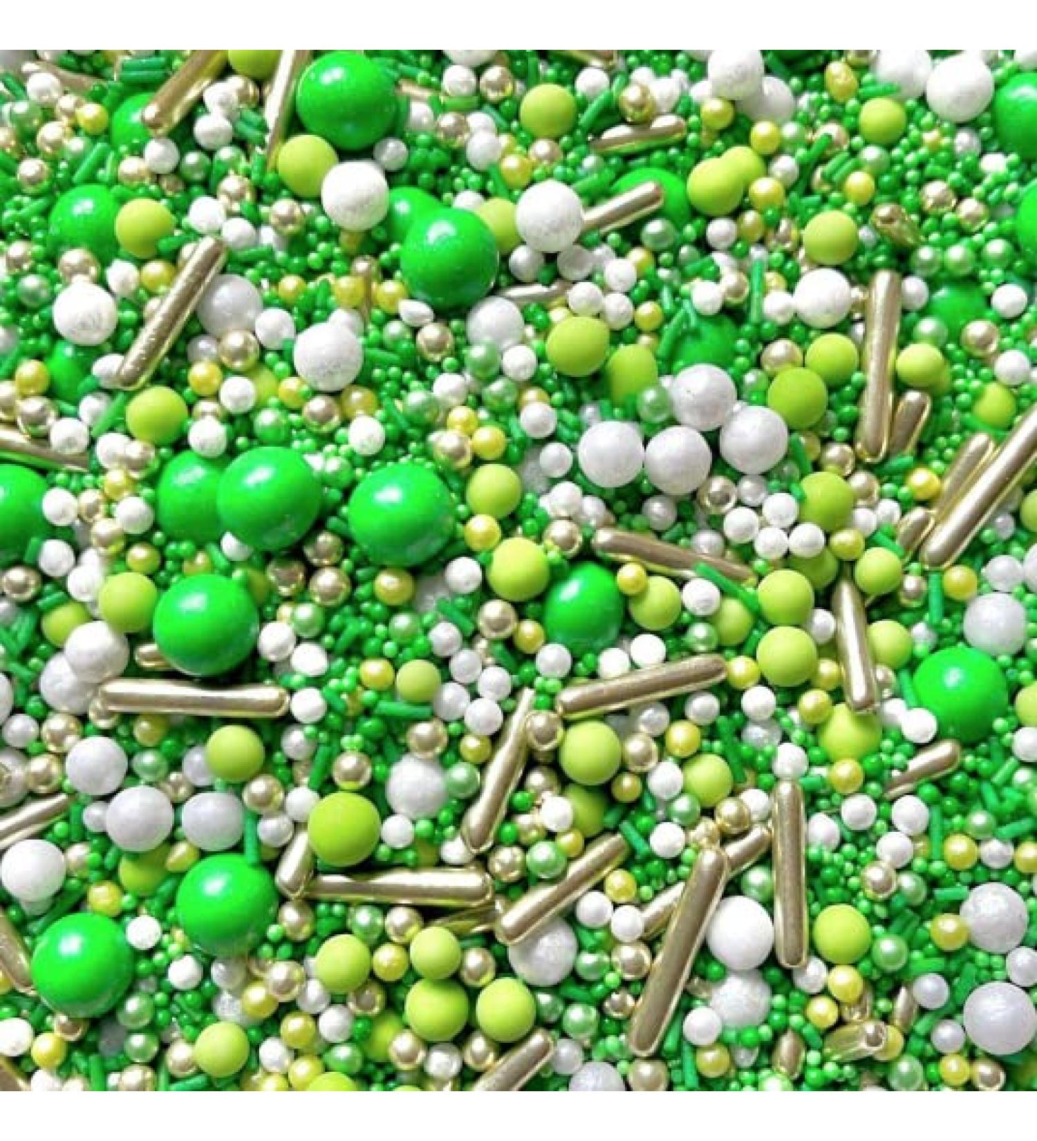 Green sprinkles gold bright neon lime Metallic Sprinkle mix Eid st Patrick s day Easter decoration party cupcake cookies cake toppers pearls cupcake topper Father s Day dad edible chocolate balls HULK
