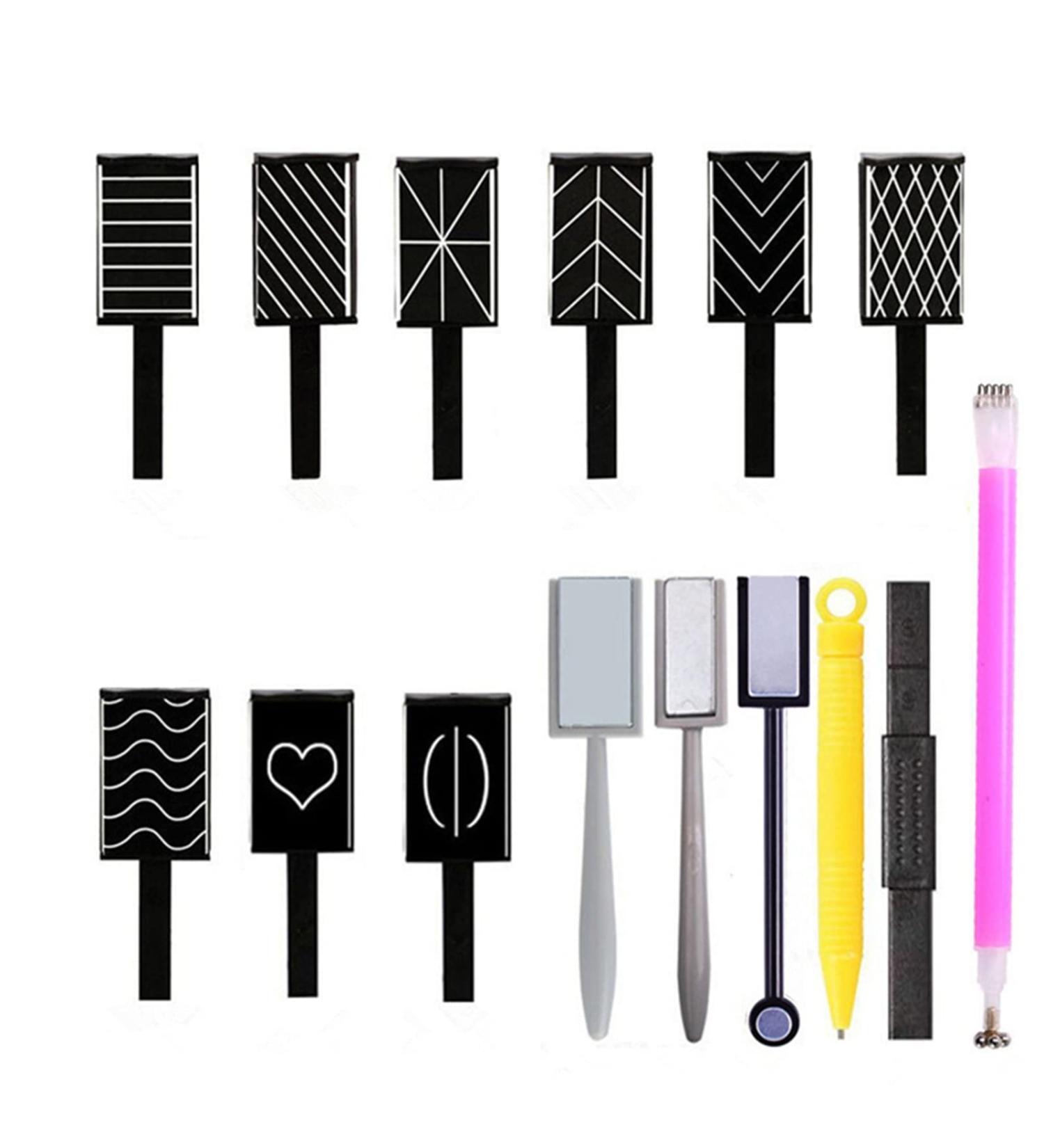 Chseo 8-Piece Nail Magnet Stick Set - 3D Cat Eye Nail Polish Art Tool for Stunning Manicure Effects - Buy Online on SooperMarket.com