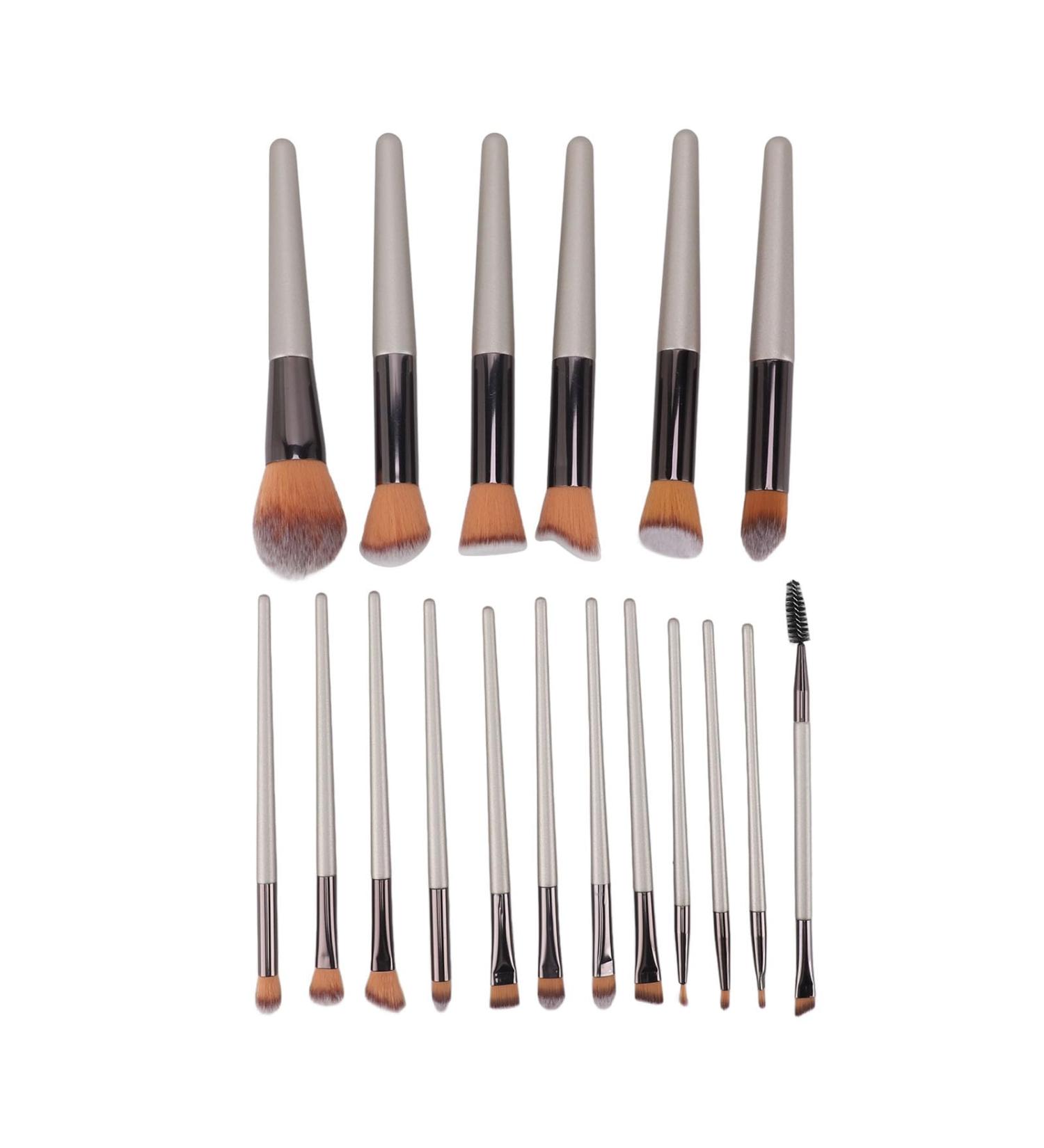 Premium 18-Piece Makeup Brush Set - Soft Powder Cosmetic Applicators for Eyeshadow Blush & Eyelashes | International Shipping Available - Buy Online on SooperMarket.com