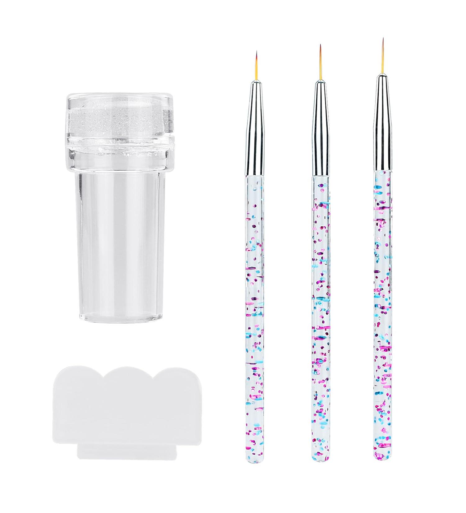 Nail Stamper Kit with Clear French Tip Stamp, 3 Nail Art Pens, and Scrapers - Nail Stamping Accessories for French Nails - Buy Online on SooperMarket.com