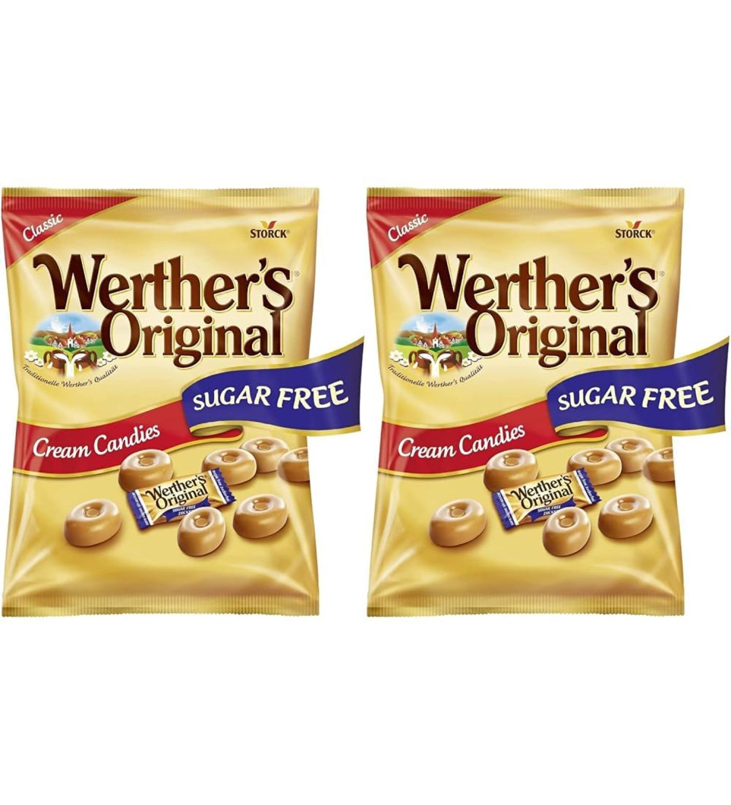 Werther's Original Sugar-Free Cream Candies - Delicious Caramel Flavor (2 Pack 70g Each) - International Shipping Available - Buy Online on SooperMarket.com