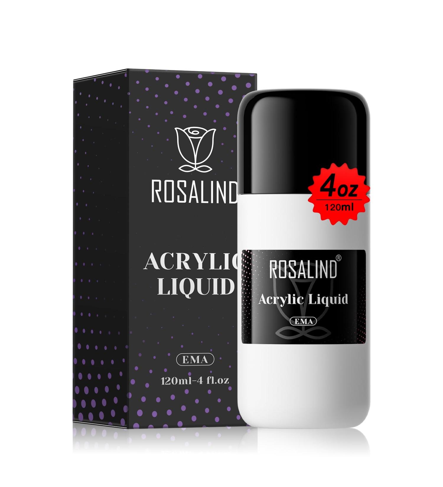 ROSALIND 120ml Monomer Acrylic Liquid | Professional Anti-Stick System for Easy DIY Acrylic Nail Extensions | Clear Acrylic Powder Compatible - Buy Online on SooperMarket.com