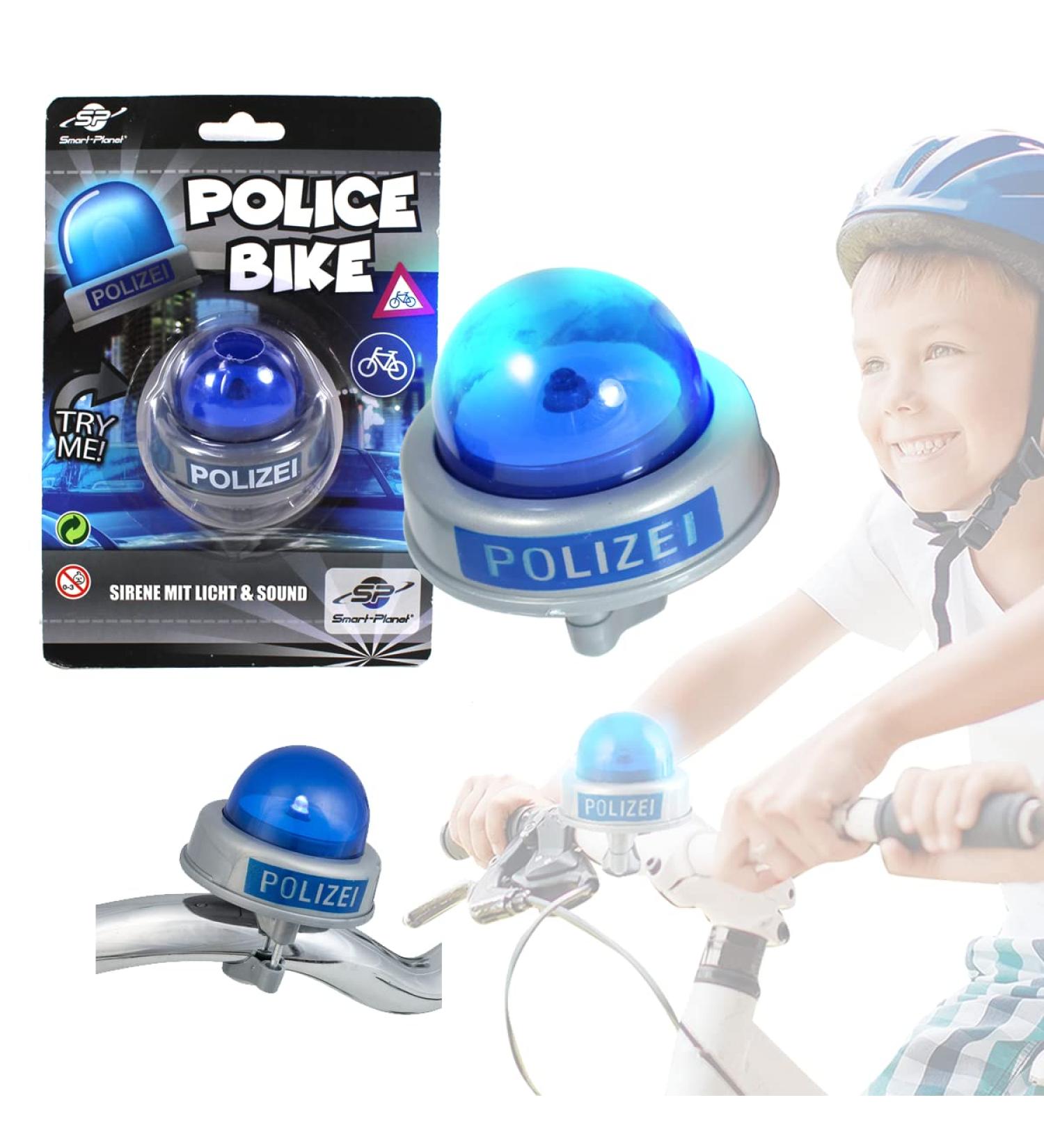 Smart Planet JO-20626-NEW Bicycle Bell for Children - Blue Plastic Police Design - Medium Size - International Shipping Available - Buy Online on SooperMarket.com