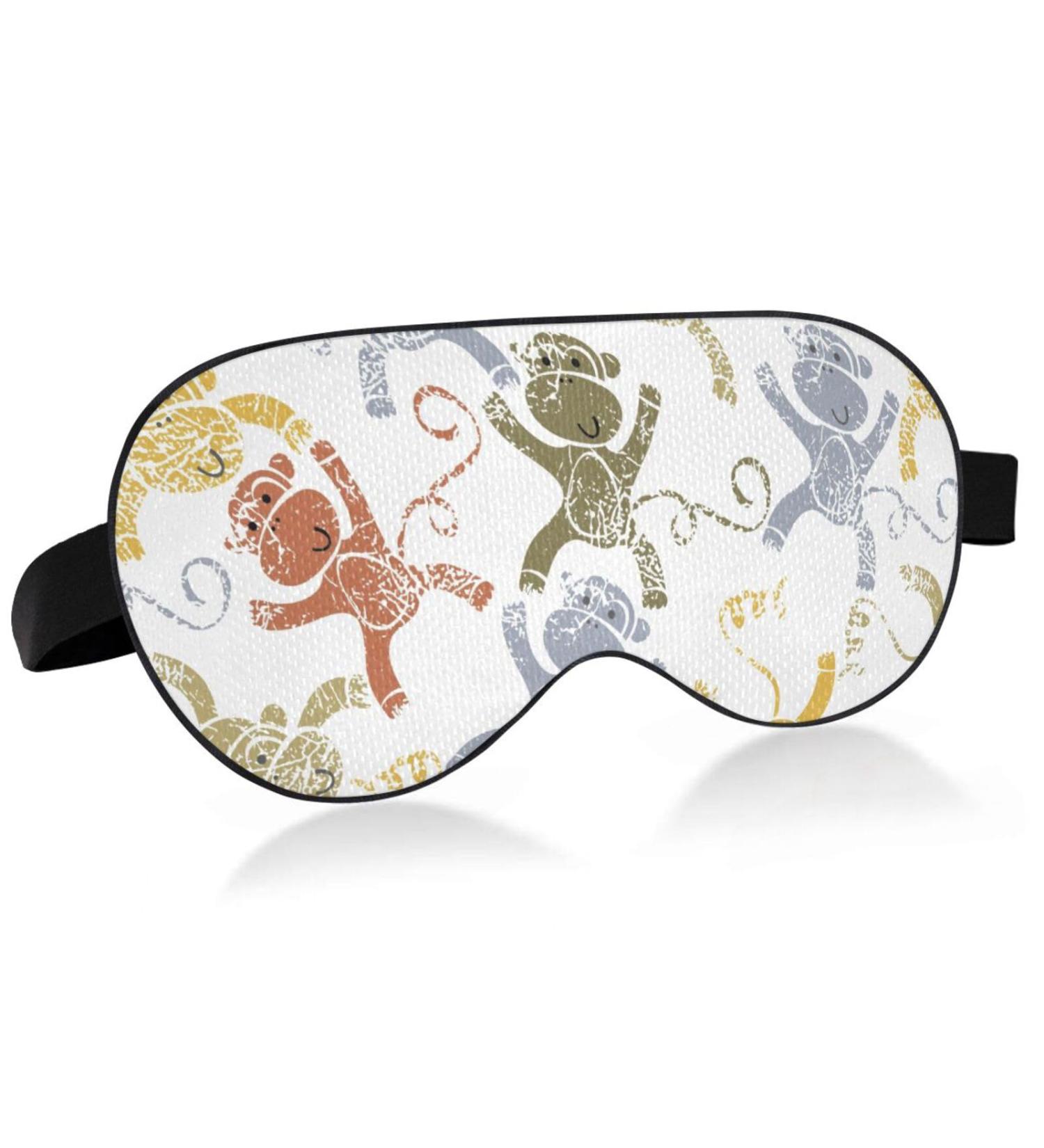 Haskirky Light Blocking Eye Mask - Adjustable, Breathable, Cartoon Monkey Design | Perfect for Travel, Yoga, Meditation, Office - Men and Women - Buy Online on SooperMarket.com