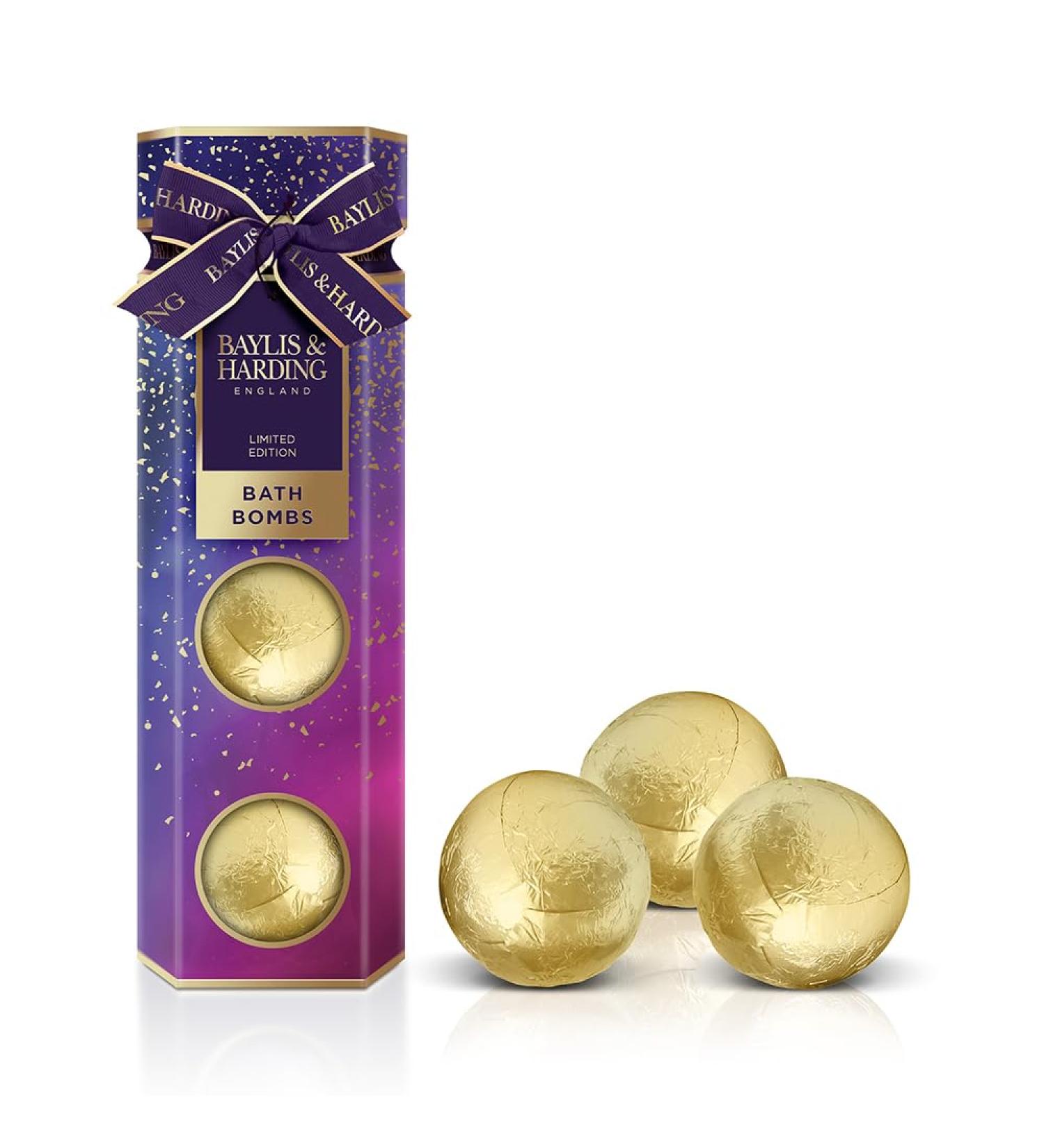 Baylis & Harding Midnight Fig & Pomegranate Luxury Bath Bomb Trio Gift Set - Vegan Friendly - Buy Online on SooperMarket.com