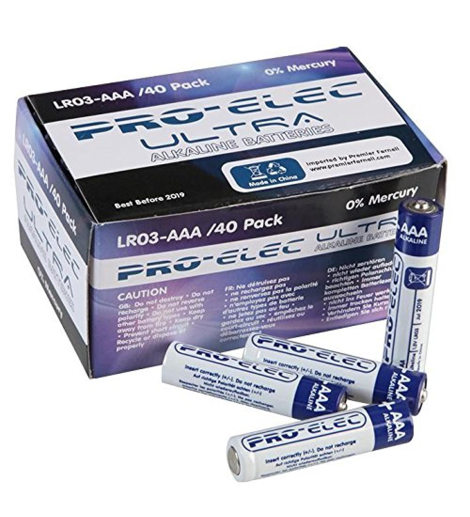 Pro Elec - AAA Ultra Alkaline Batteries Business Pack (40 Pack)