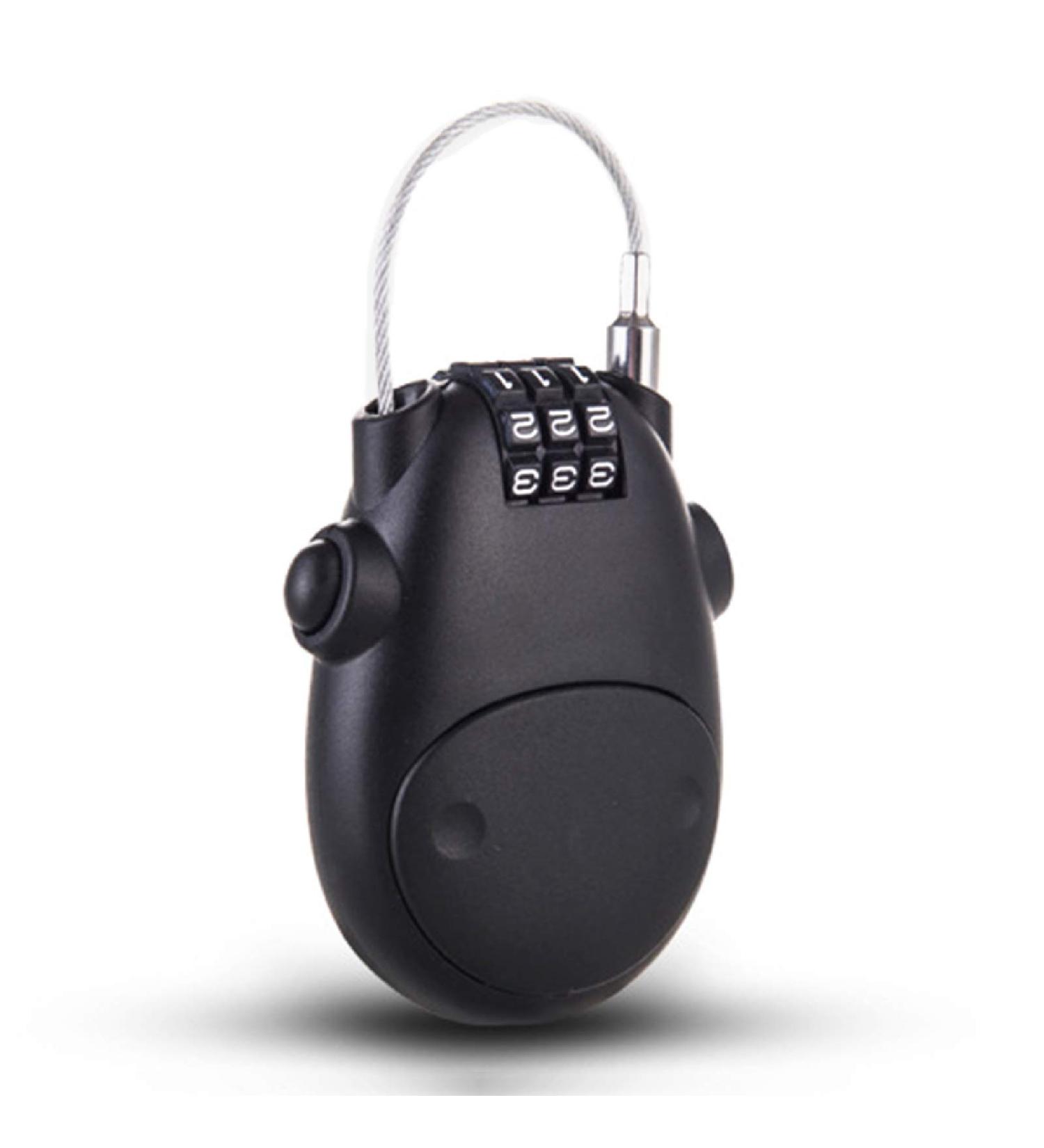 Buy Steel Wire Cable Lock for Motorcycle & Bicycle | Universal Combination Lock for Luggage & Locker (Black) - Buy Online on SooperMarket.com