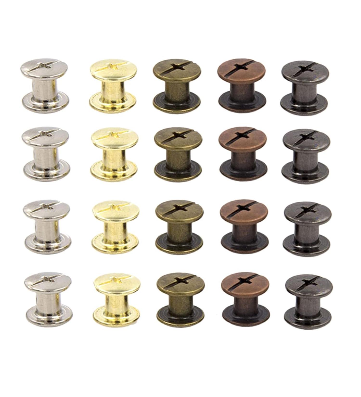 EXCEART 100 Sets Lash Rivet Boxed Diy Crafts Brass Rivets Double- Sided Rivets Diy Studs Self Made Component Assorted Color 0.8x0.8cm - Buy Online on SooperMarket.com