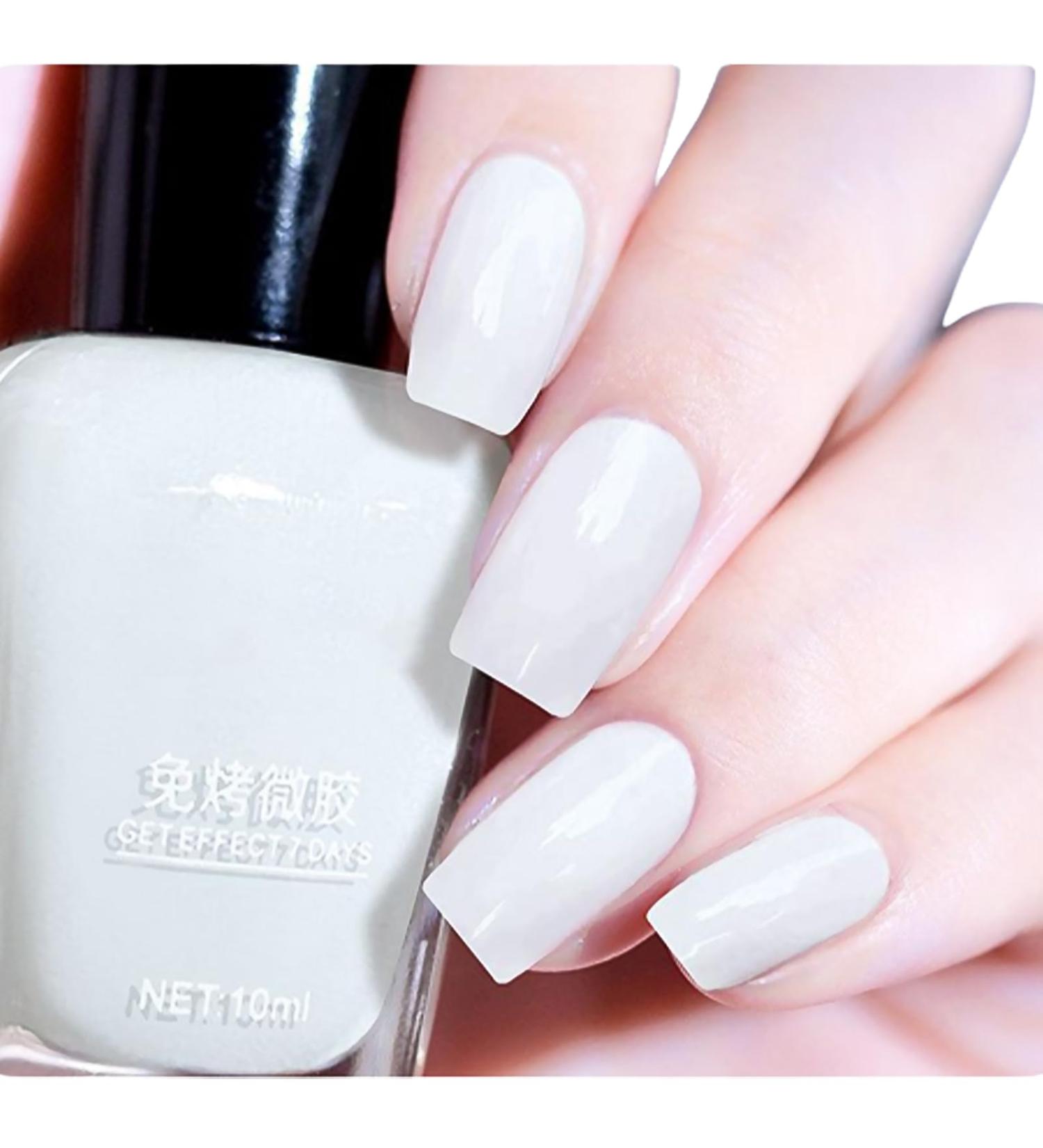 TBeautfave Milky White Nail Polish White Nail Polish Quick Dry Long Lasting White Nail Varnish - Water Based No Need Cure Nail Gel Polish Non-Toxic Breathable Nail Polish Home Nail Art 06 - Buy Online on SooperMarket.com