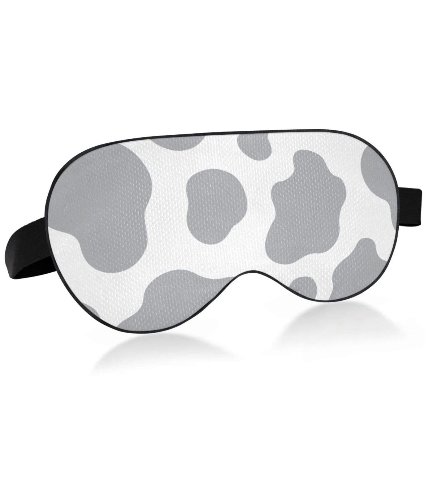 Haskirky Light Blocking Eye Mask - Adjustable Unisex Travel Mask for Deep Sleep - Grey Cow Print - Buy Online on SooperMarket.com