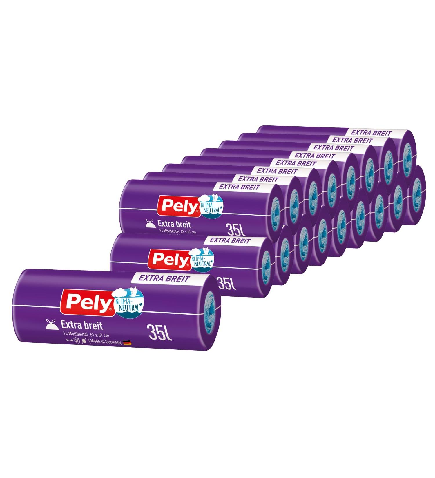 Buy Pely Drawstring Garbage Bags - 35L Anti-Odor Extra Wide Climate Neutral Value Pack (19x14) - Ships Internationally - Buy Online on SooperMarket.com
