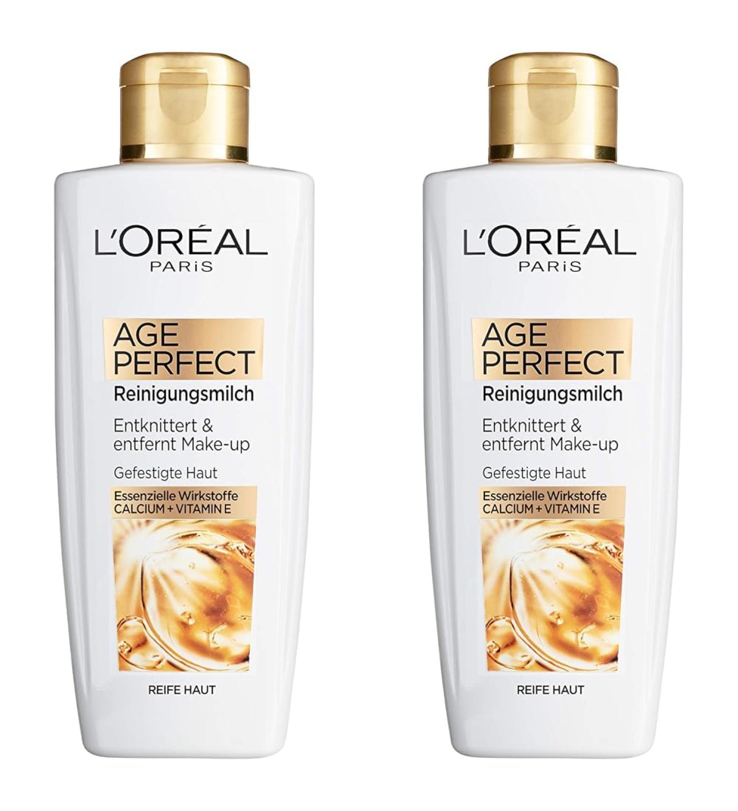 L'or al Paris Age Perfect Cleansing Milk Pack of 2 (1 x 200 ml) Unscented 200 ml (Pack of 2)