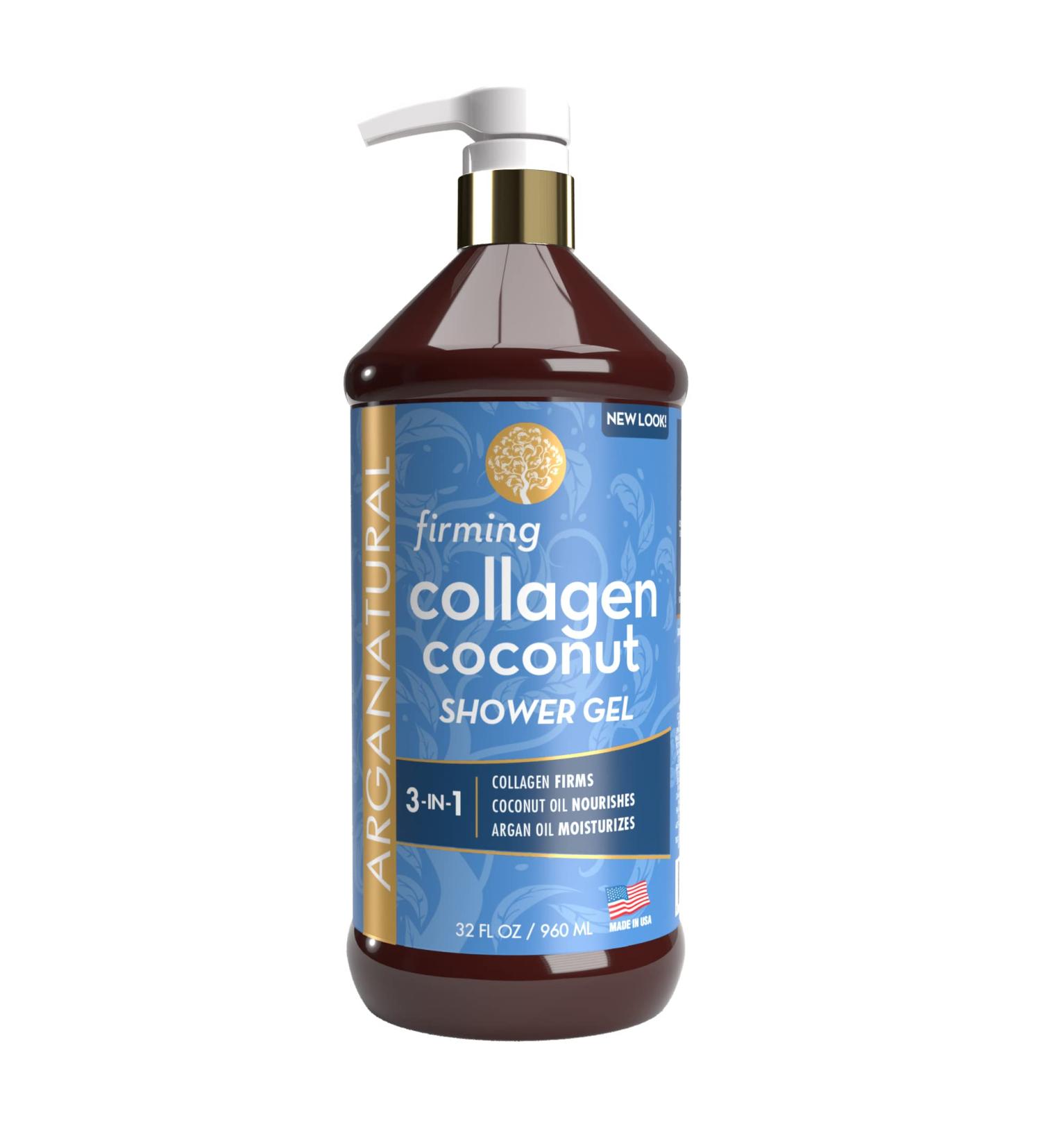 Arganatural Firming Collagen Coconut Shower Gel - Moisturizing Body Wash with Argan Oil (32oz) - Buy Online on SooperMarket.com
