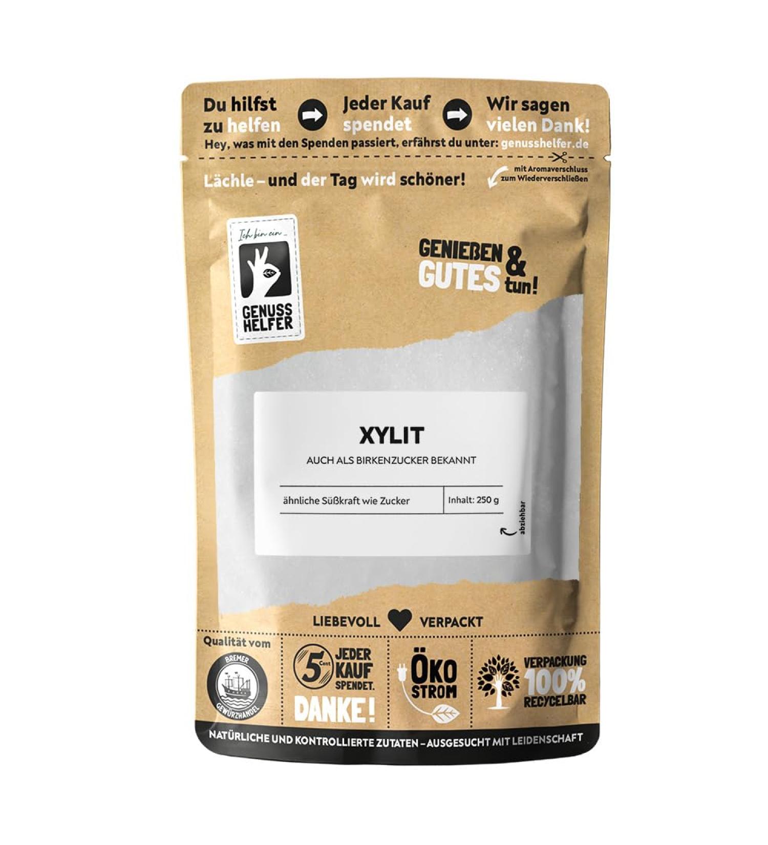 Bremer Gew rzhandel Xylitol Birch Sugar | Natural 1:1 Sugar Substitute & Sweetener 250g - Ideal for Healthy Baking & Cooking - Buy Online on SooperMarket.com