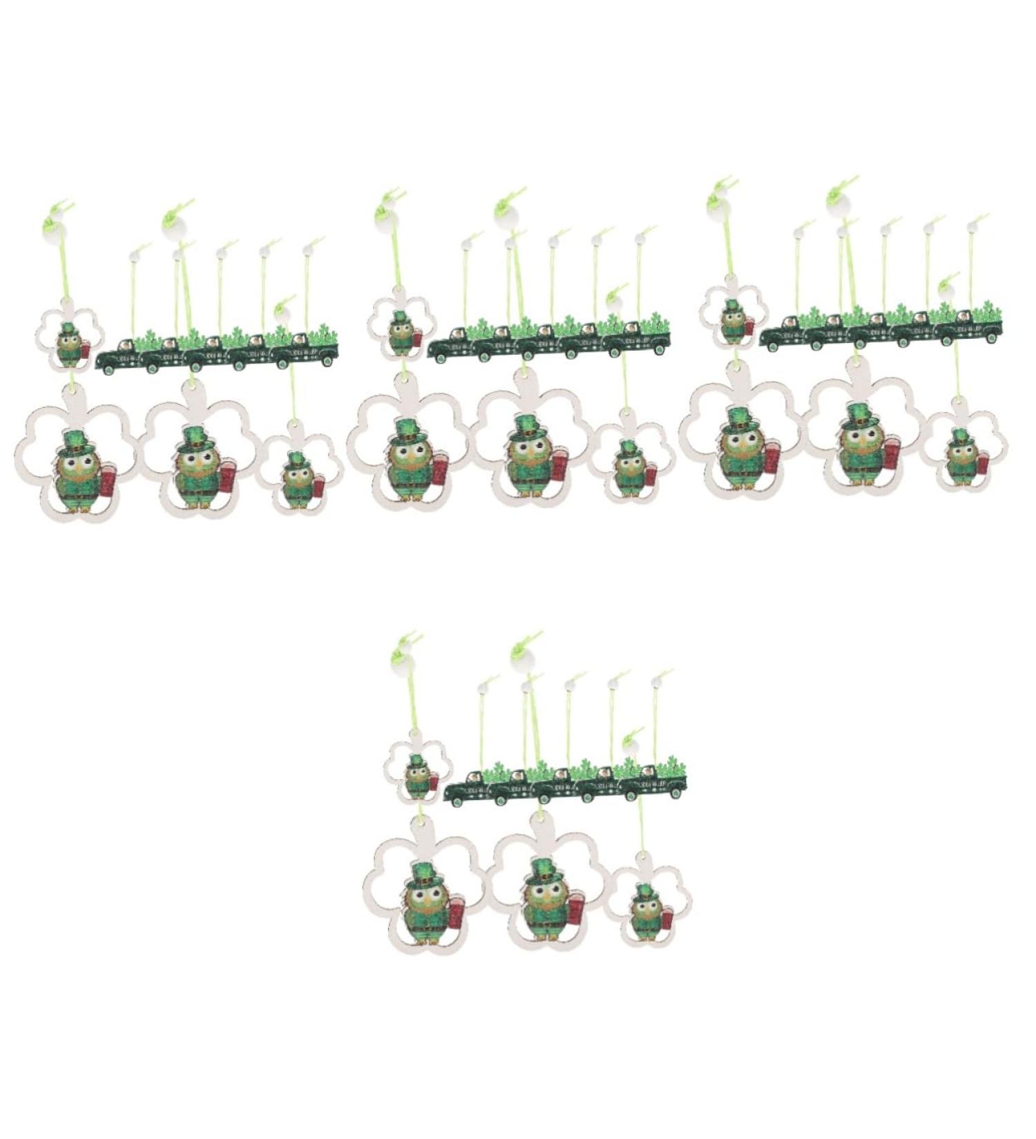 ABOOFAN 4 Boxes Wooden Patrick's Wall Exquisite Decors Wood Pendants Adorable Party Festival St of Hanging - Buy Online on SooperMarket.com