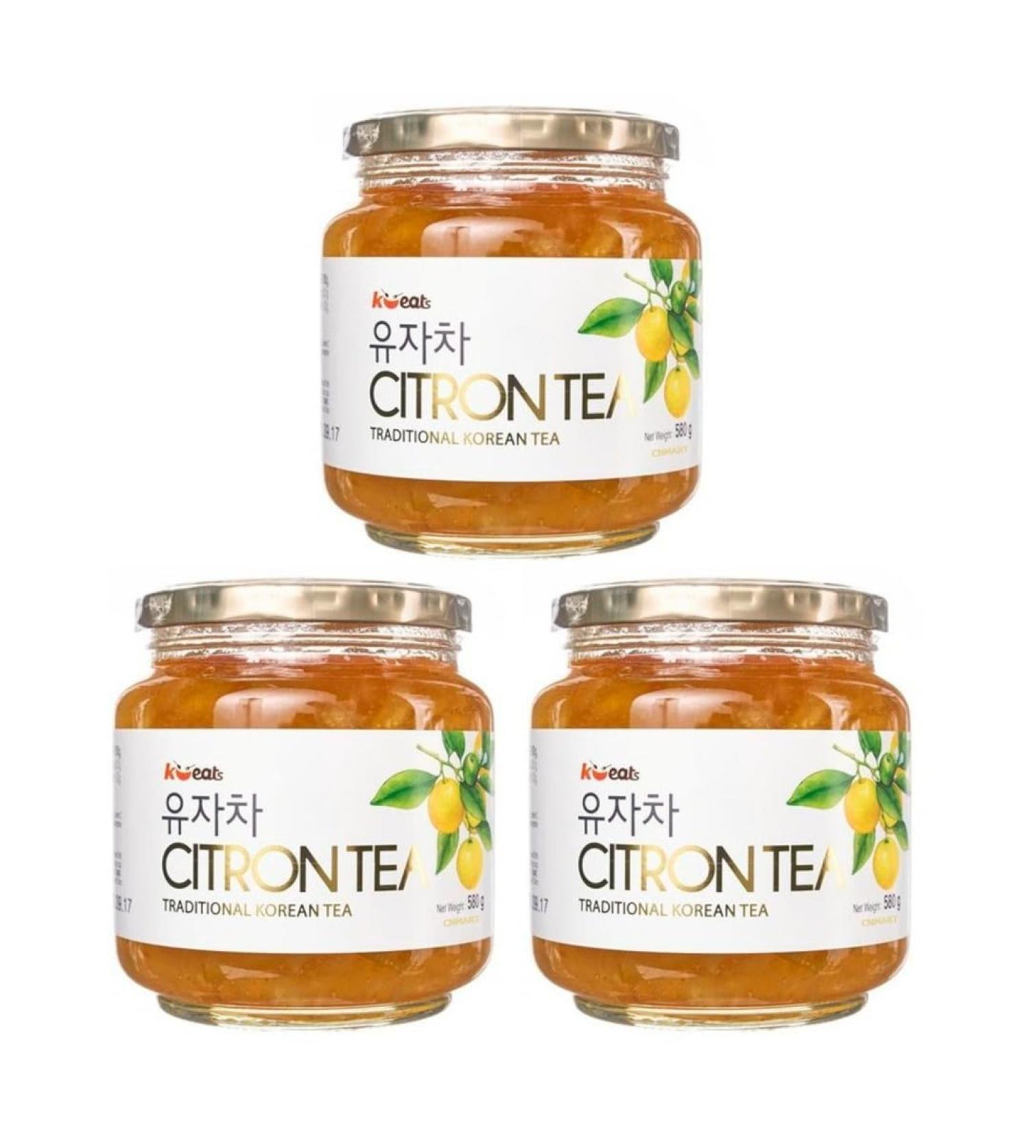 CNMART Traditional Korean Citron Tea 580g - Korean Flavour Jar by K-EATs (Pack of 3) - Buy Online on SooperMarket.com