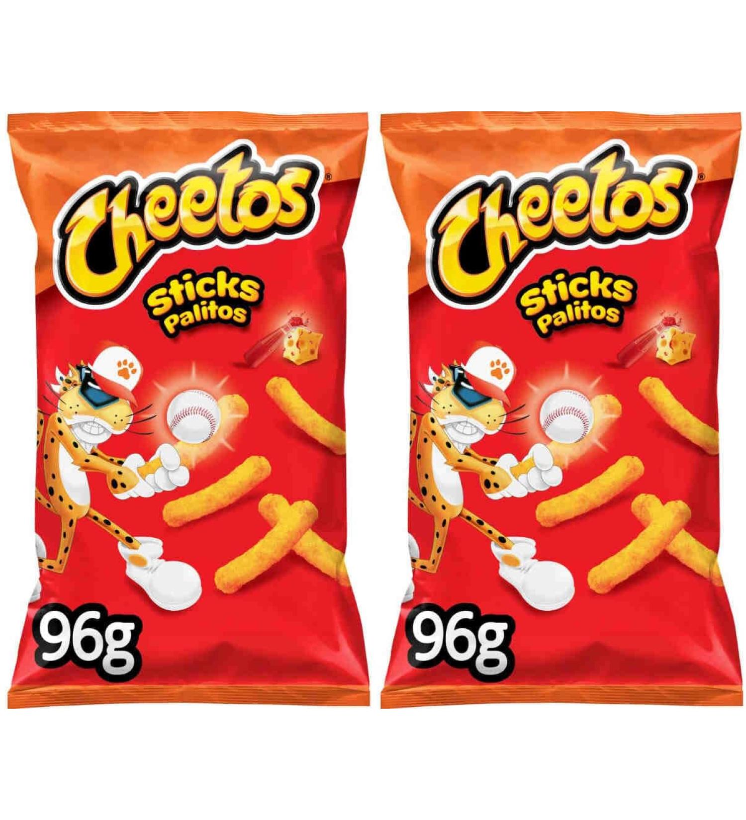 Sticks Cheese & Ketchup Flavor/Palitos Sabor a Queijo e Ketchup - 96g - Pack of 2 (192g)