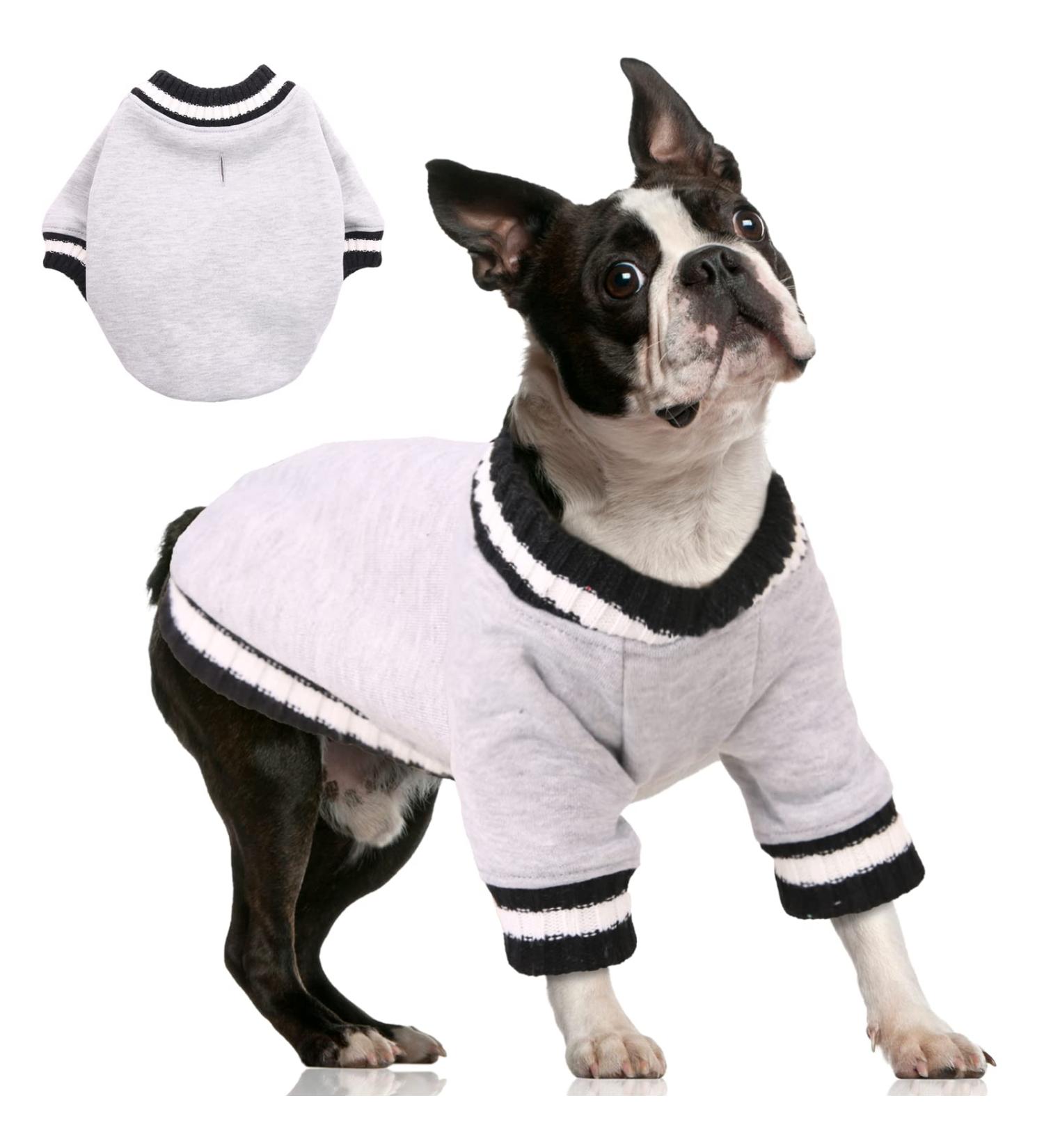 FUAMEY Dog Pullover Sweater - Winter Coat for Small, Medium, Large Dogs - Warm Jacket for Cold Weather - Easy On, Grey, Chest 19.6in - Buy Online on SooperMarket.com