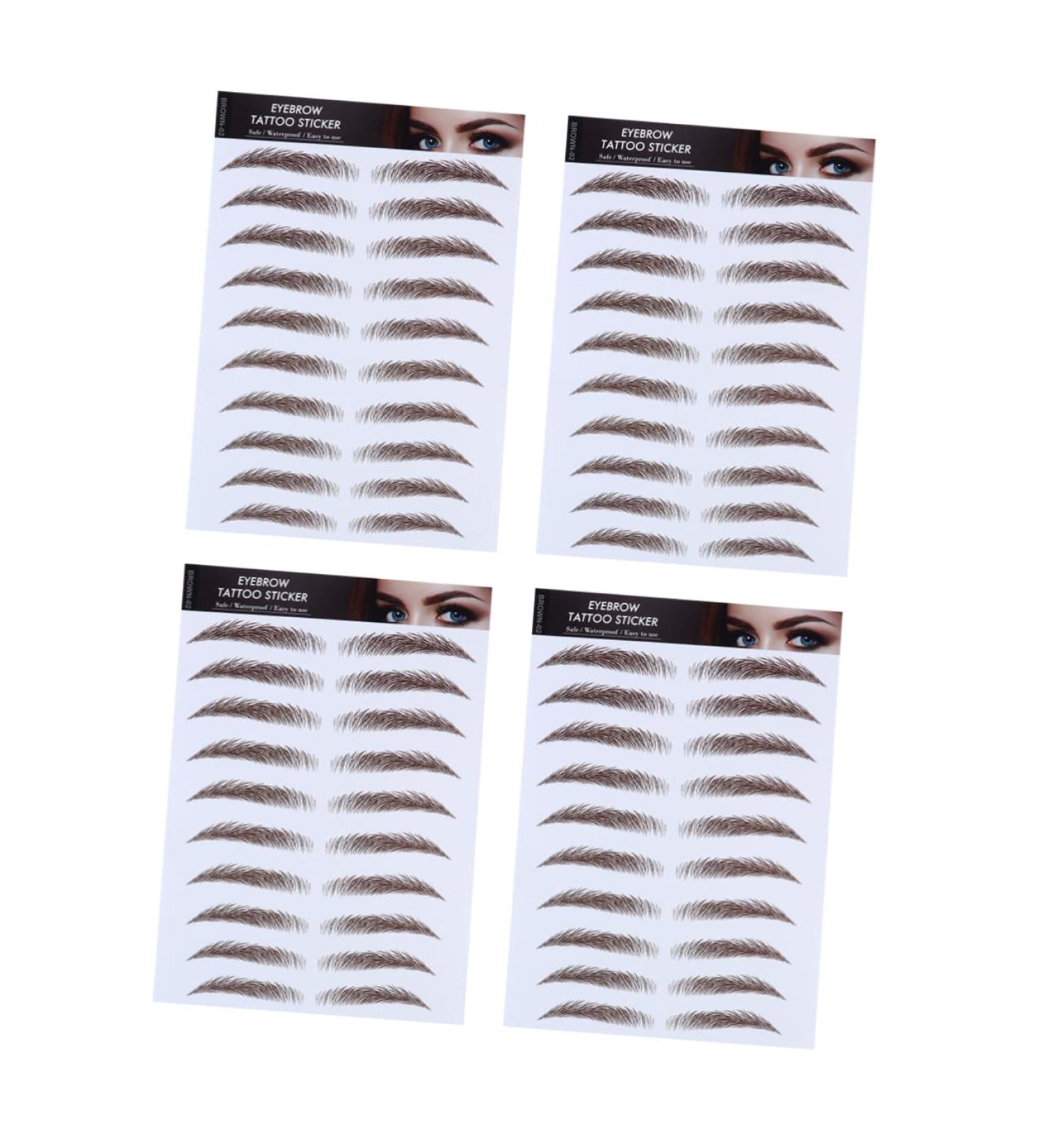 PLAFOPE 6D Hair- Eyebrows Stickers 4pcs Eyebrow Stickers 6d Hair-like Eyebrow Transfer Stickers Eyebrow Trimming 4 Stickers - Buy Online on SooperMarket.com