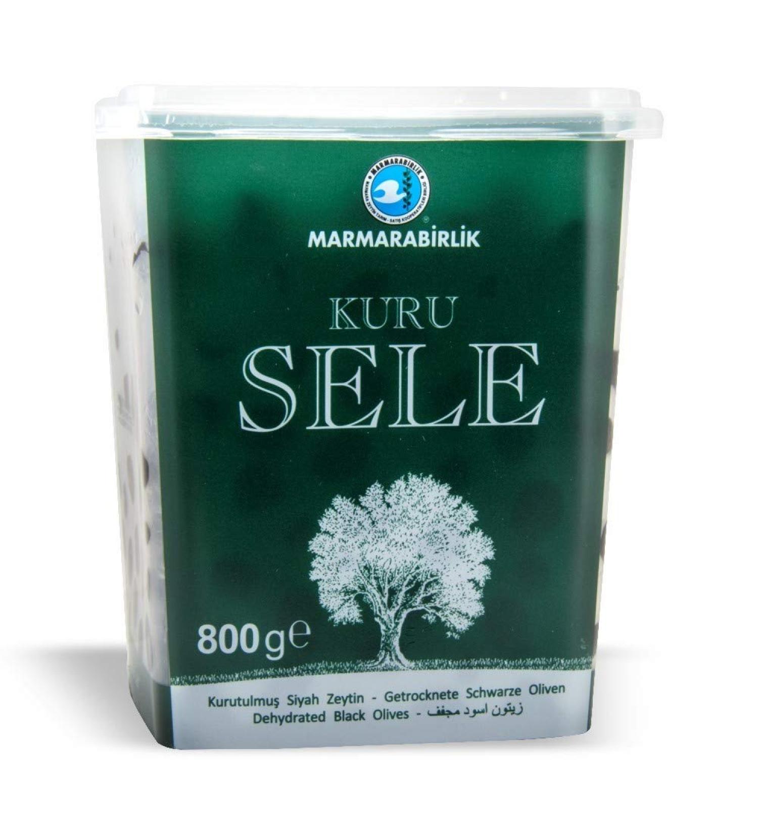 Marmara Birlik Dry Cured Black Olives - Kuru Sele Zeytin Salamura Turkish 800g | Premium Quality International Shipping - Buy Online on SooperMarket.com