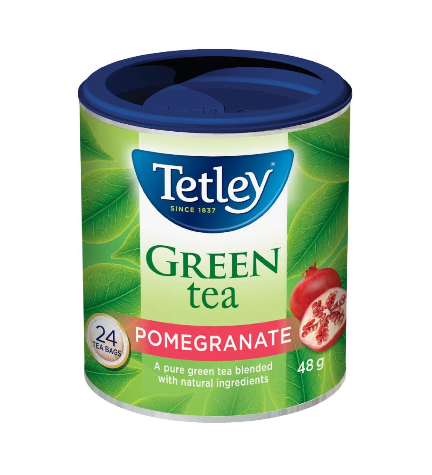 Tetley Pomegranate Green Tea - 24 Tea Bags 48 Grams Contains Caffeine PomegranateGreenTea - Buy Online on SooperMarket.com