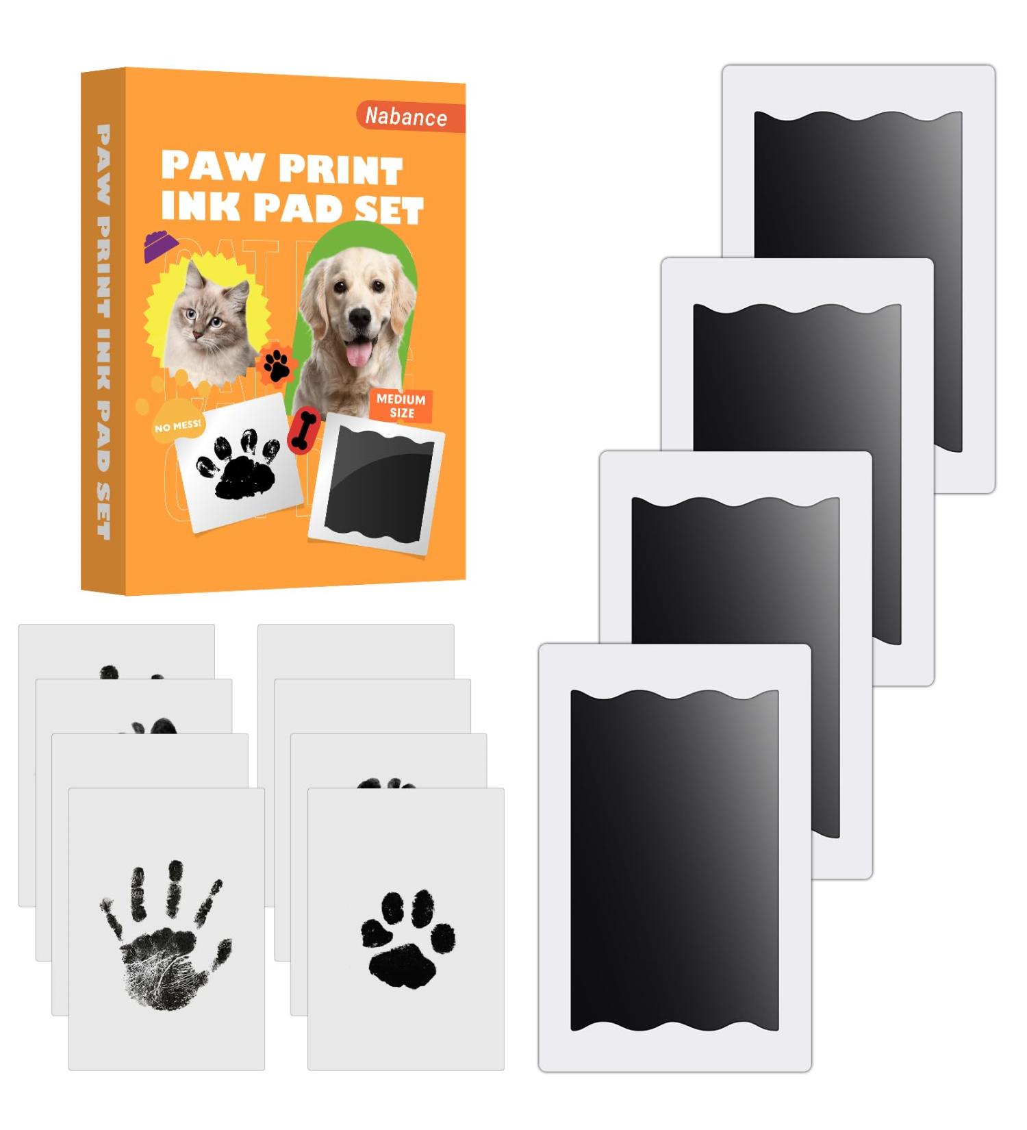 Nabance Baby & Pet Paw Print Kit - 4 Inkless Pads & 8 Imprint Cards - Pawprint Family Keepsake - Medium Size - Buy Online on SooperMarket.com