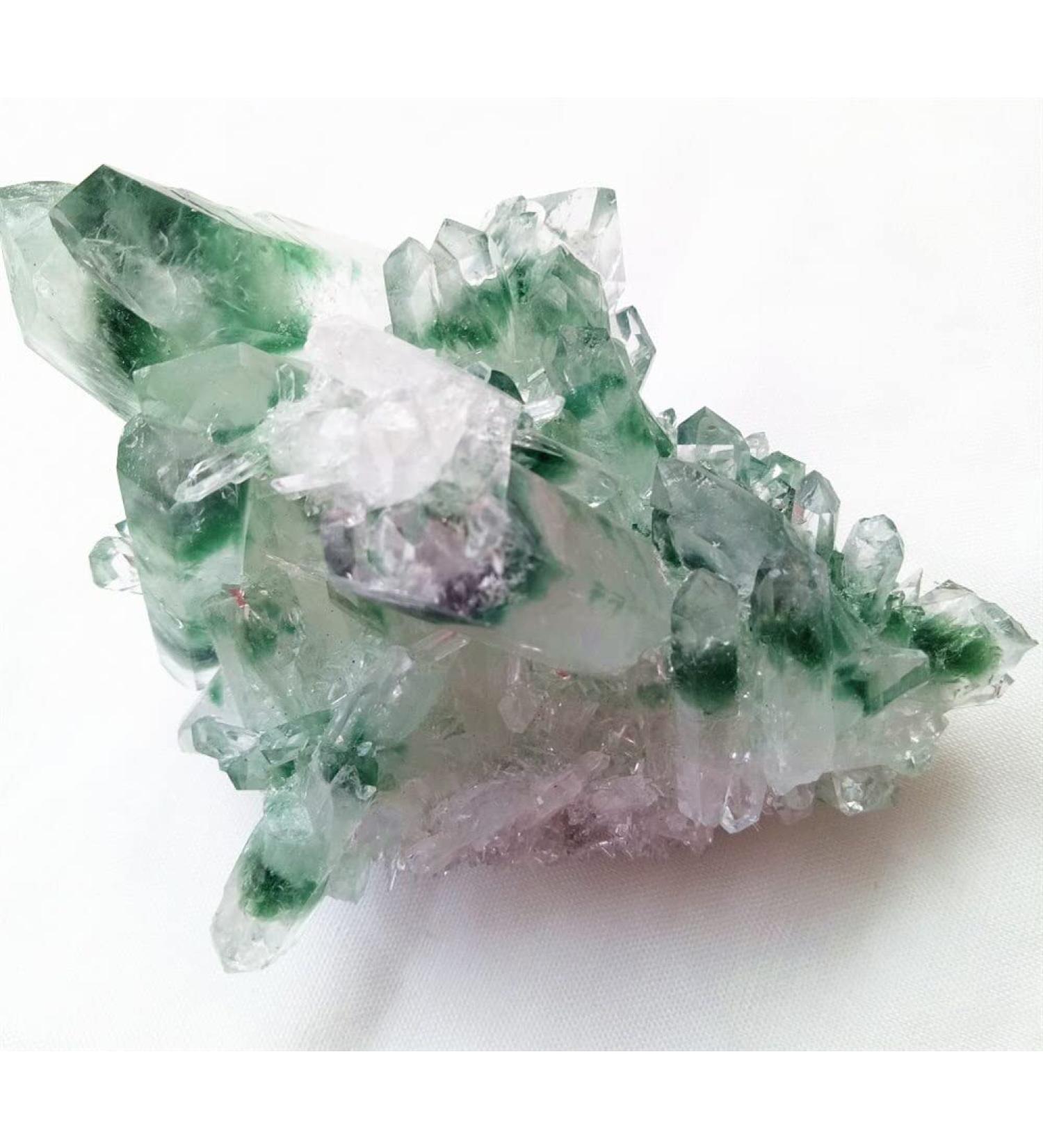 Choice of Gifts 300g Natural Green Ghost Quartz Cluster Crystal Cluster Specimen Vibration FUZEGRDLI - Buy Online on SooperMarket.com