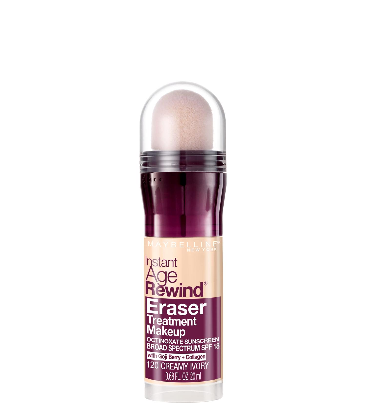 Maybelline Instant Age Rewind Eraser Treatment Makeup with SPF 18  Anti Aging Concealer Infused with Goji Berry and Collagen  Creamy Ivory  1 Count 120 CREAMY IVORY - Buy Online on SooperMarket.com