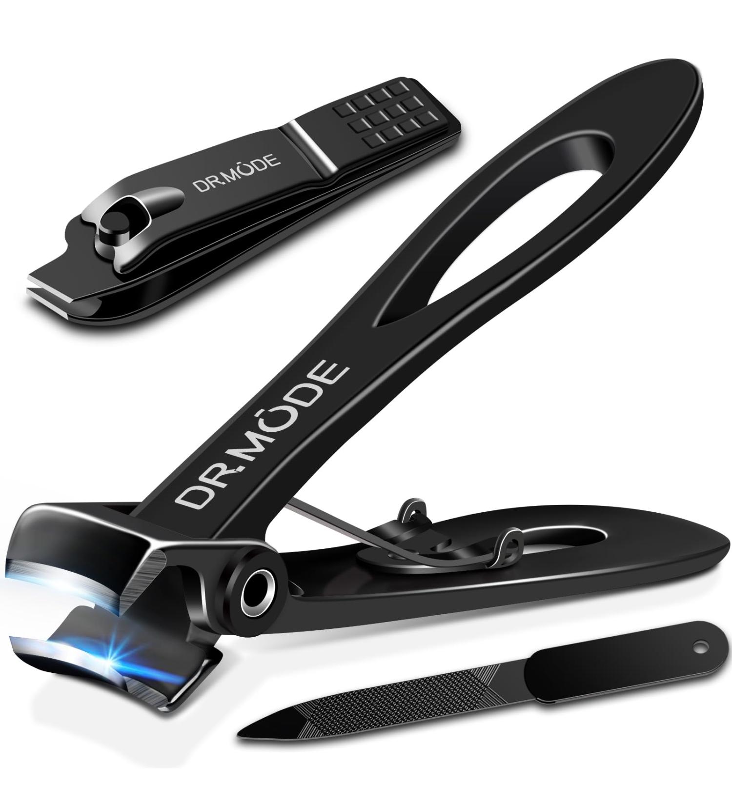 Nail Clippings for Thick Nails | DrMode Wide Jaw Nail Zwick Tongs & Fingernail File Set - Professional Stainless Steel 3-Piece Kit for Men & Women - Buy Online on SooperMarket.com