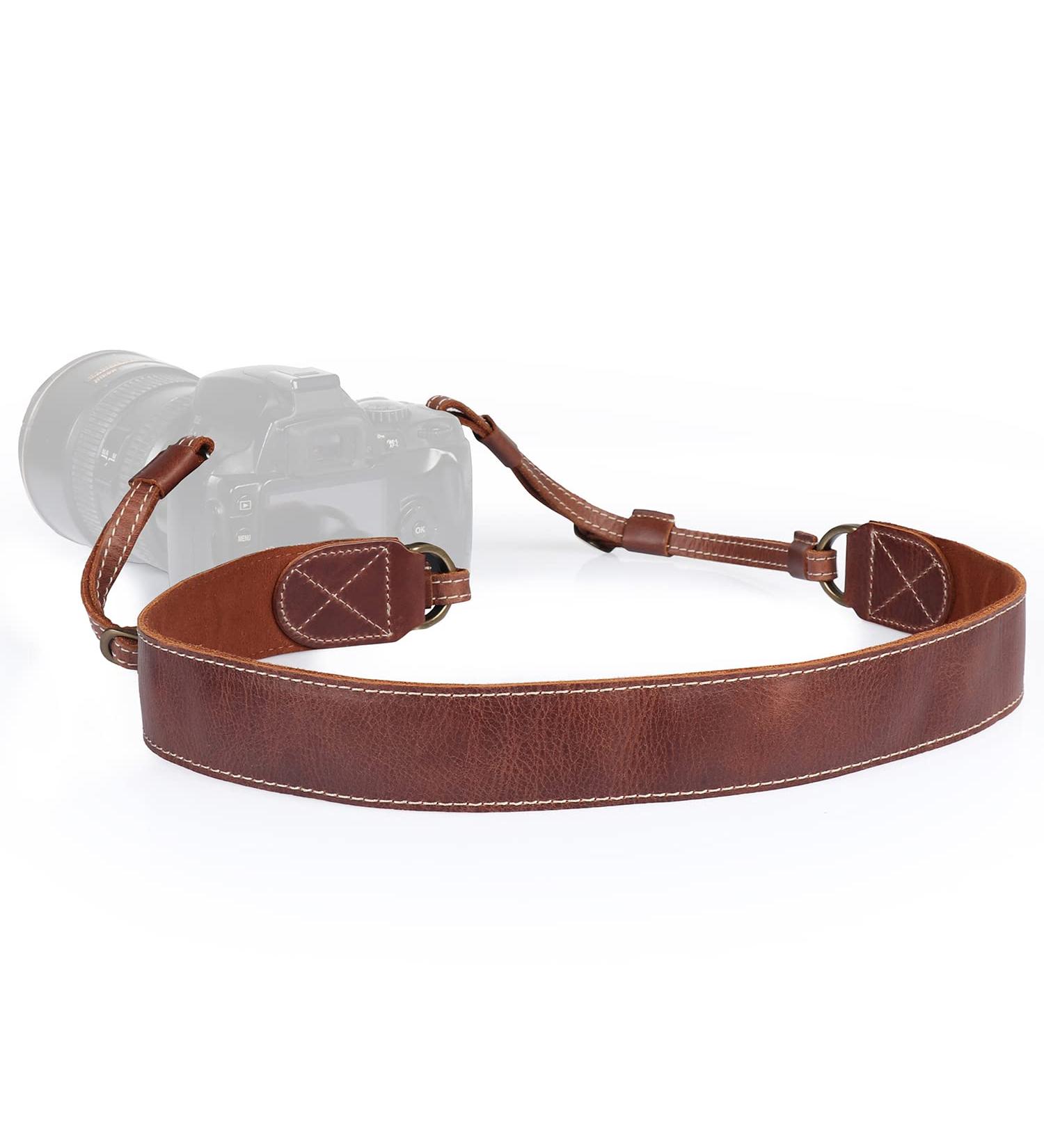 MegaGear MG1515 Sierra Series Genuine Leather Camera Strap - Brown Compact | Shoulder or Neck Strap - Buy Online on SooperMarket.com