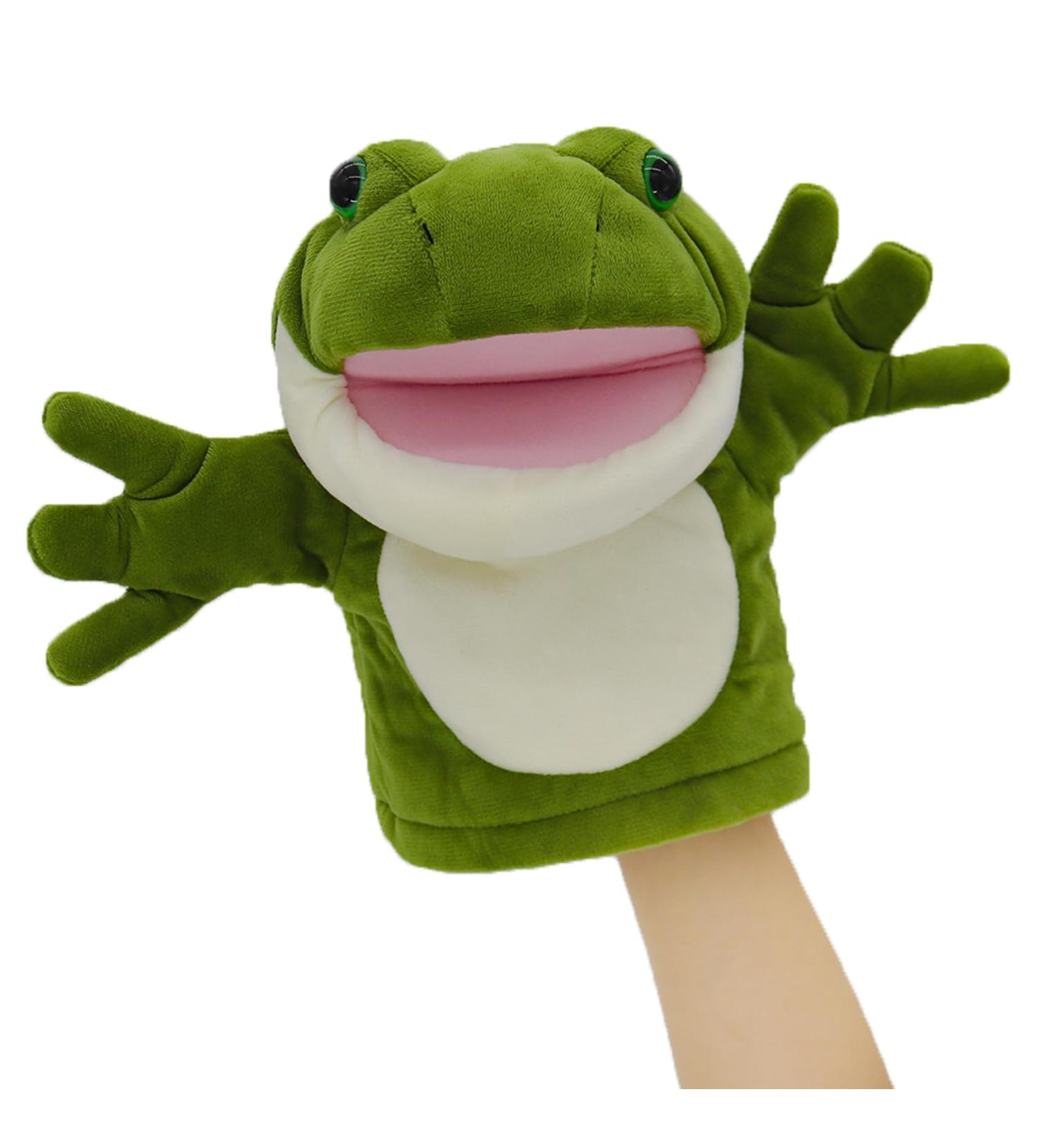 Lilizzhoumax Simulation Frog Hand Puppet Plush Toy - Cute Stuffed Animal for Role-Playing and Early Education - Interactive Kids Gift - Buy Online on SooperMarket.com