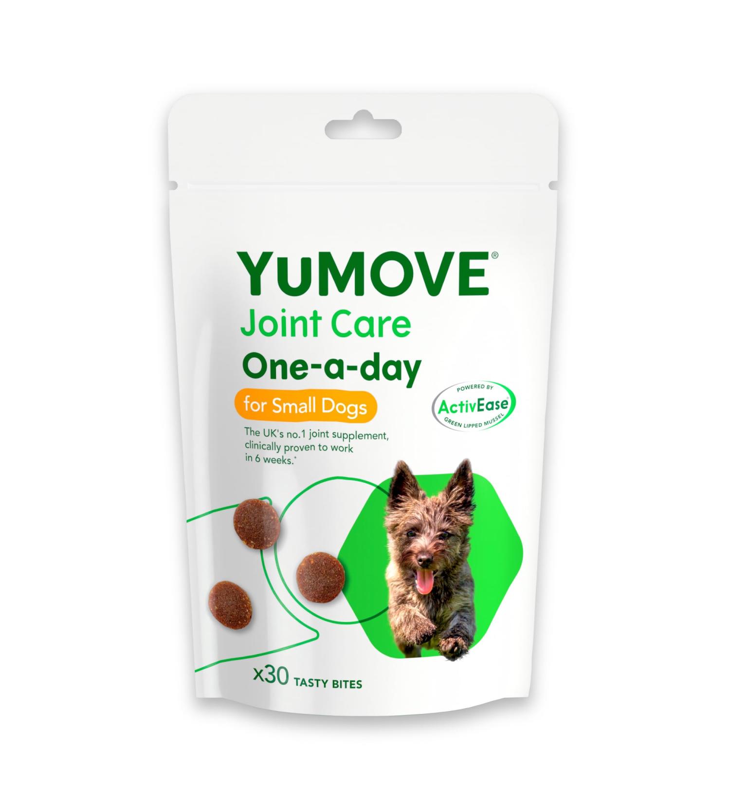 YuMOVE ONE-A-DAY Chews for Small Dogs | Joint Supplement with Glucosamine, Chondroitin & Green Lipped Mussel | 30 Chews - 1 Month Supply - Buy Online on SooperMarket.com