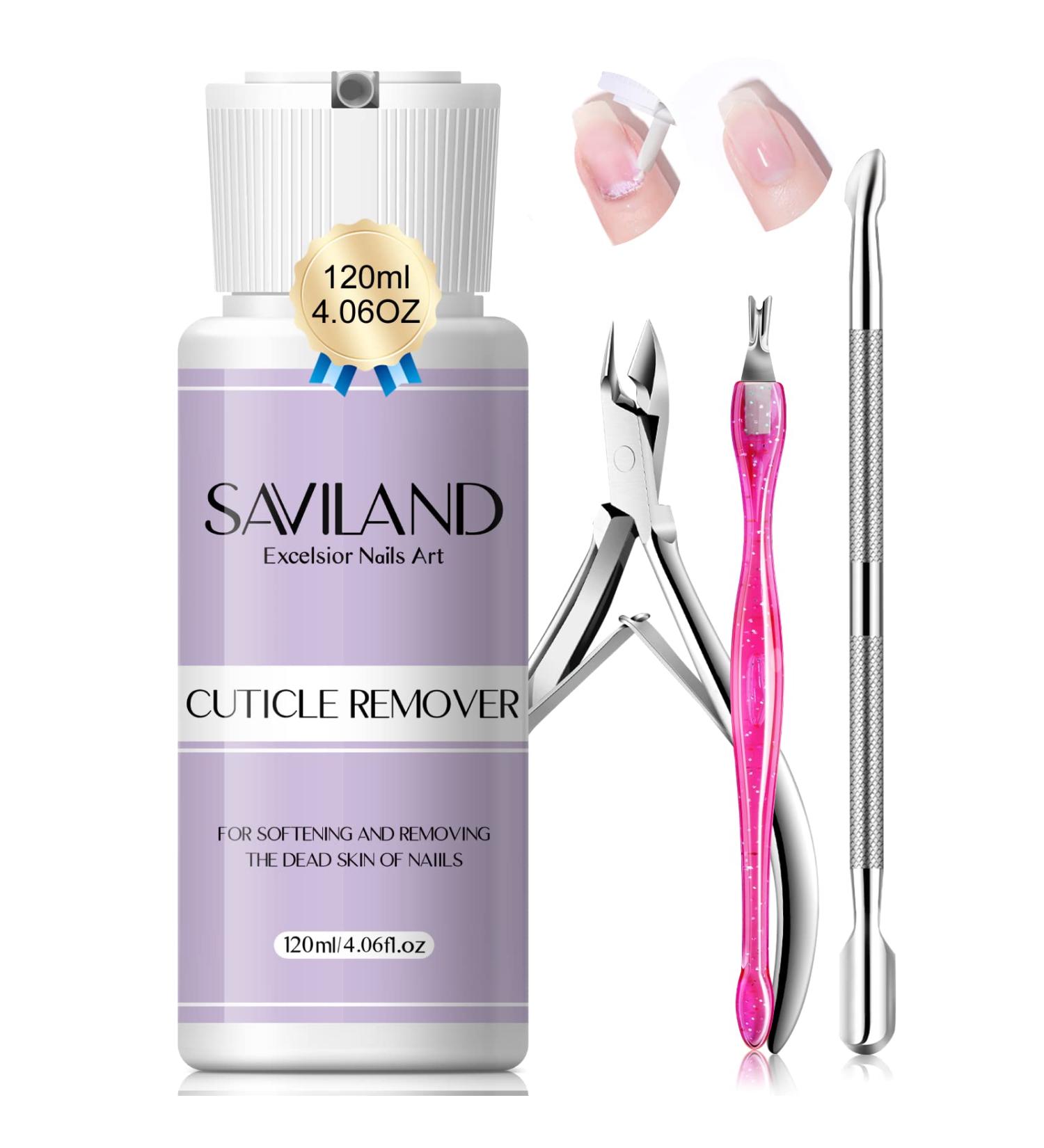 Saviland Cuticle Remover Kit - 120ML Cuticle Cream with Trimmer Nipper & Pusher - Nail Care Tools for Salon & DIY - 4.06 Oz - Buy Online on SooperMarket.com