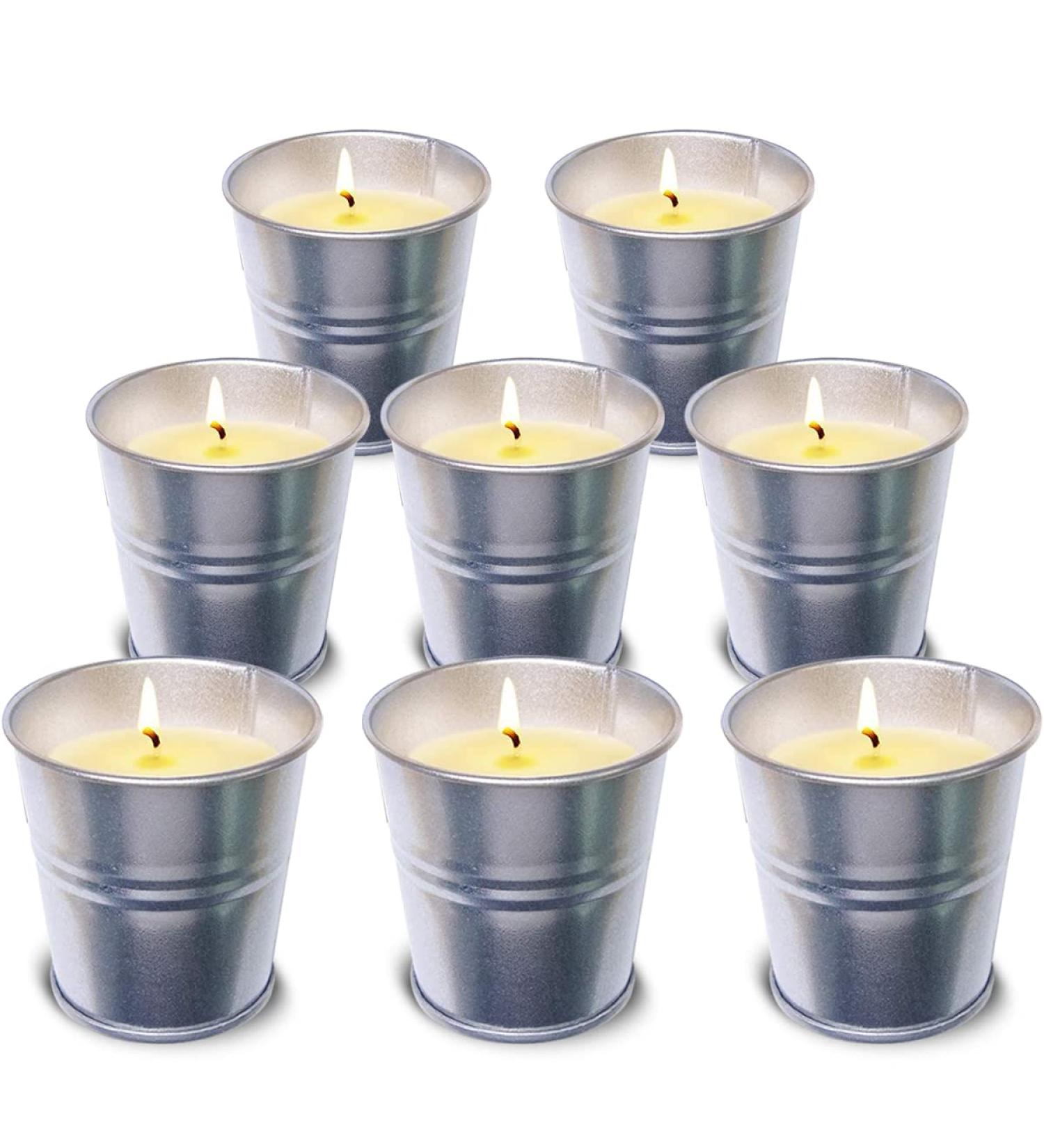 TopSics Citronella Candles - 8 Natural Soy Wax Candles for Outdoor Use - Long Lasting 80-96 Hours - Perfect for Garden Terrace Picnic and Camping - Buy Online on SooperMarket.com