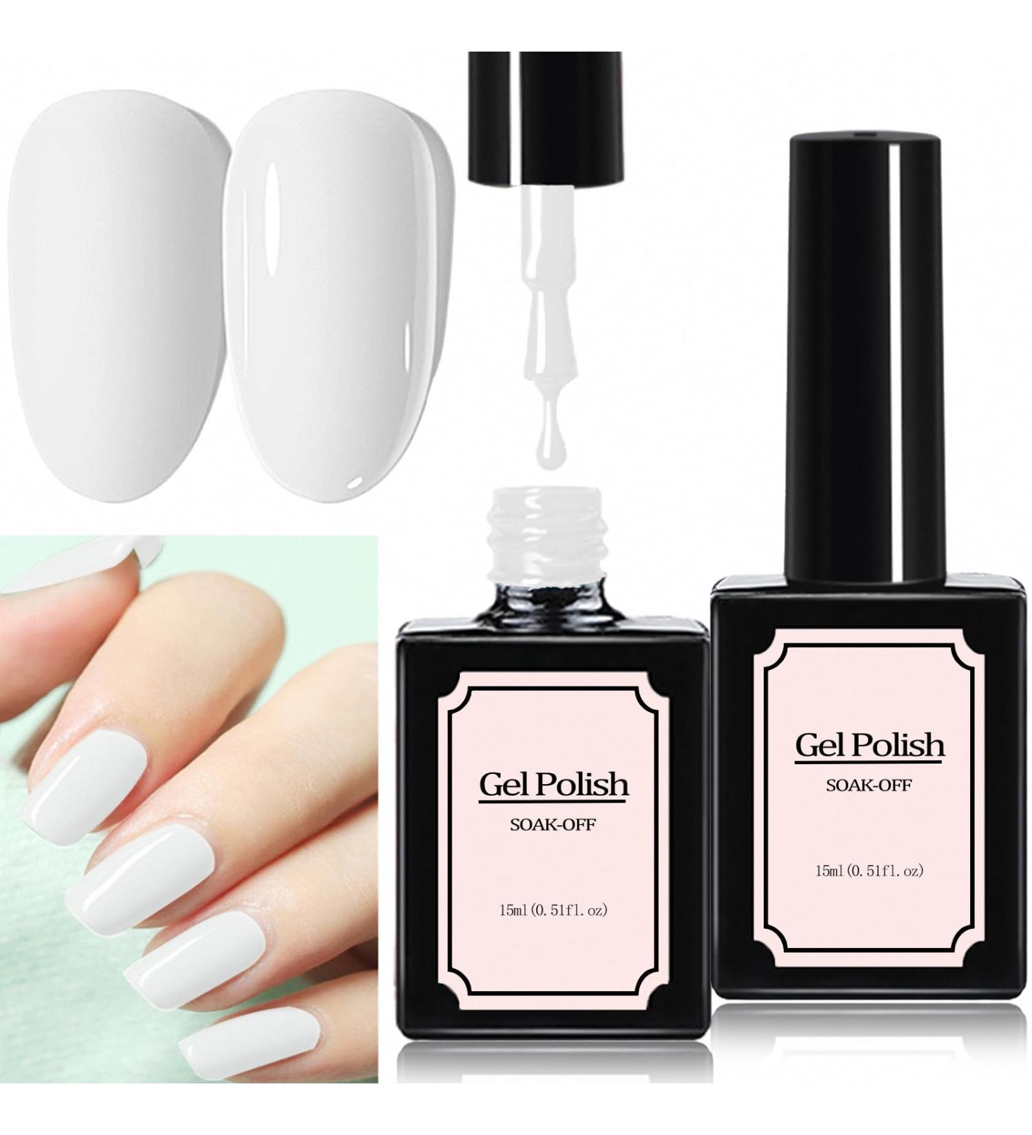 VEROA 10 lm Milky White Gel Nail Polish Colours - Soak-Off UV White Gel Polish - Long Lasting & Easy to Apply Nail Polish Gel for Salon & Home DIY  - Buy Online on SooperMarket.com